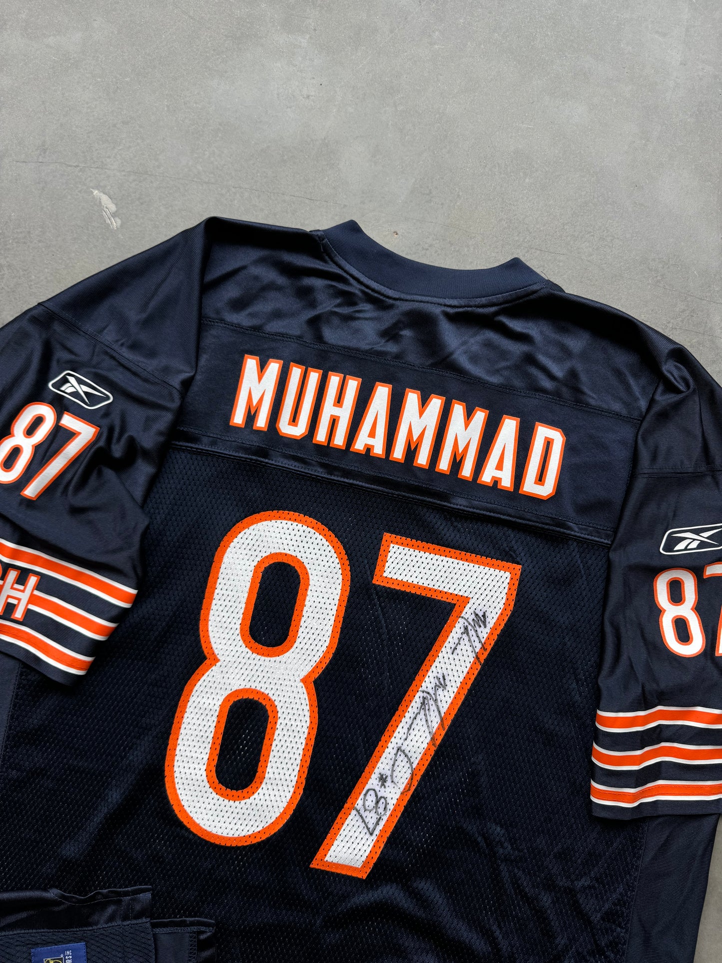 00’s Chicago Bears Muhsin Muhammad Vintage Navy Blue Reebok NFL Jersey - Deadstock & Signed (XL)