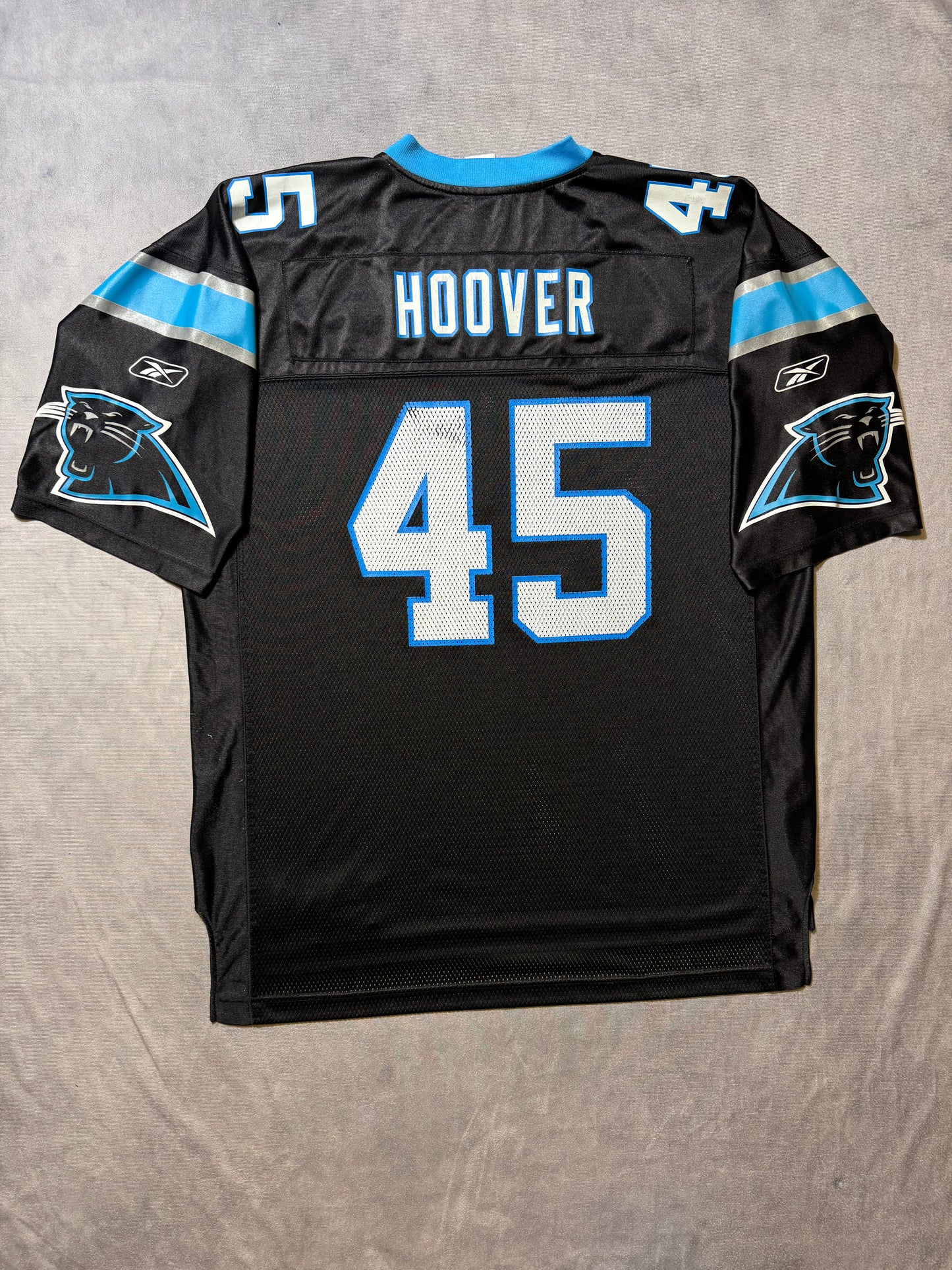 00’s Carolina Panthers Brad Hoover Vintage Black Reebok NFL Jersey (XL)