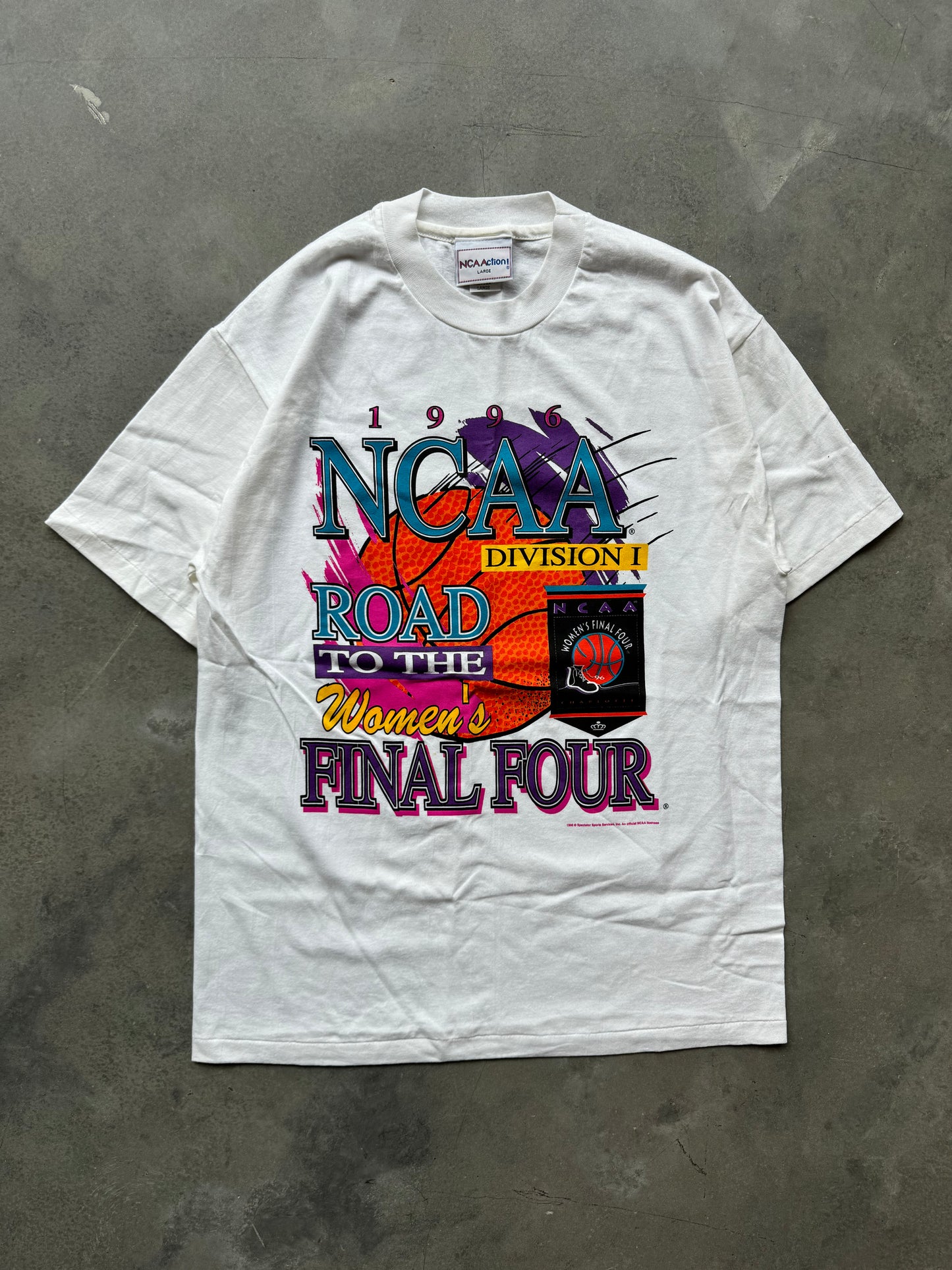 1996 Charlotte NCAA Women’s Final Four Vintage College Basketball Tee - Deadstock (Large)