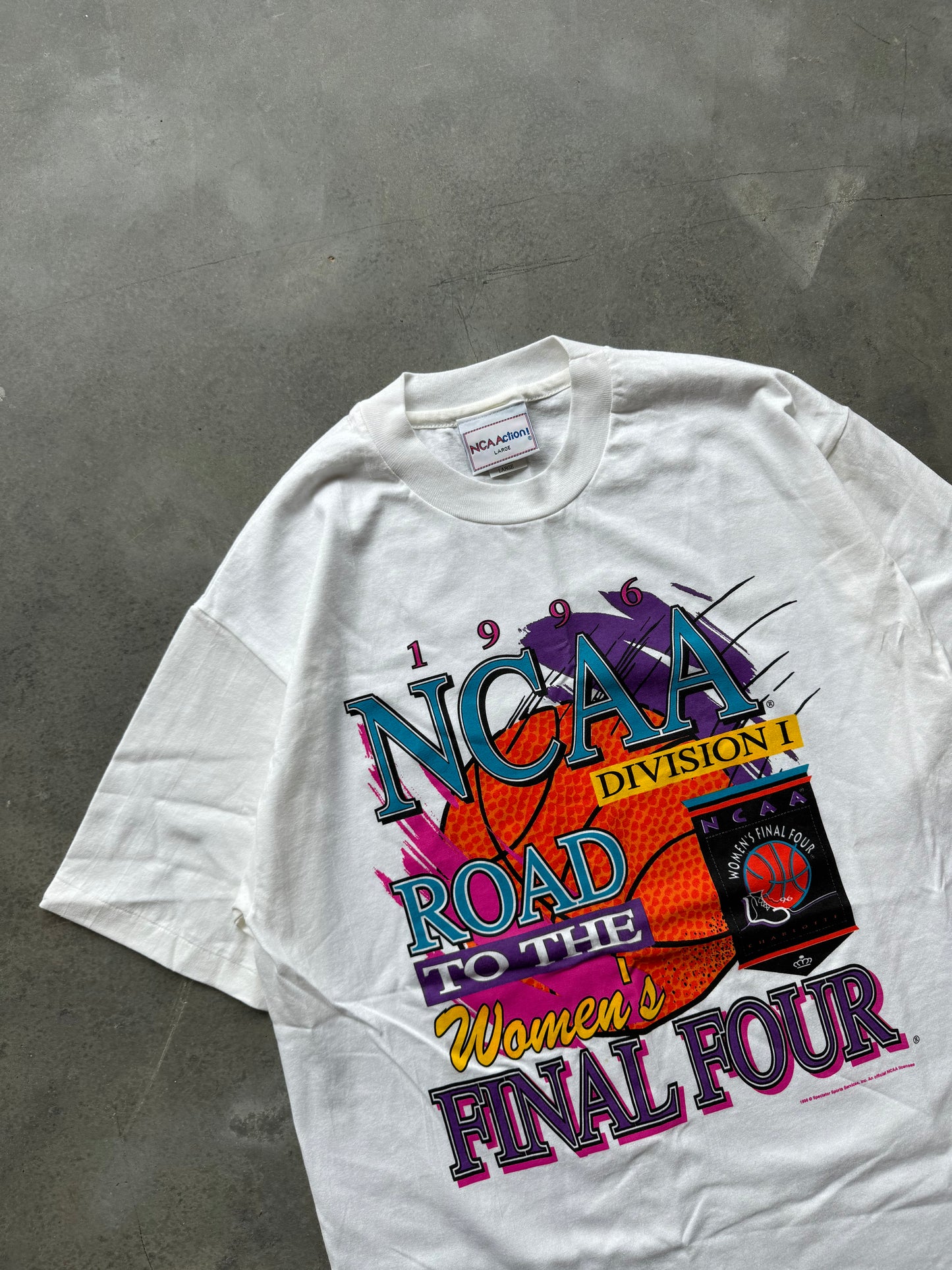 1996 Charlotte NCAA Women’s Final Four Vintage College Basketball Tee - Deadstock (Large)