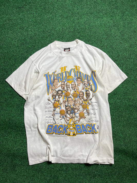 1988 Los Angeles Lakers Back to Back NBA Finals Vintage Tee (Medium)