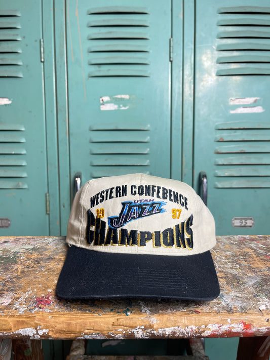 1997 Utah Jazz Western Conference Champions Vintage NBA Snapback Hat (OSFA)