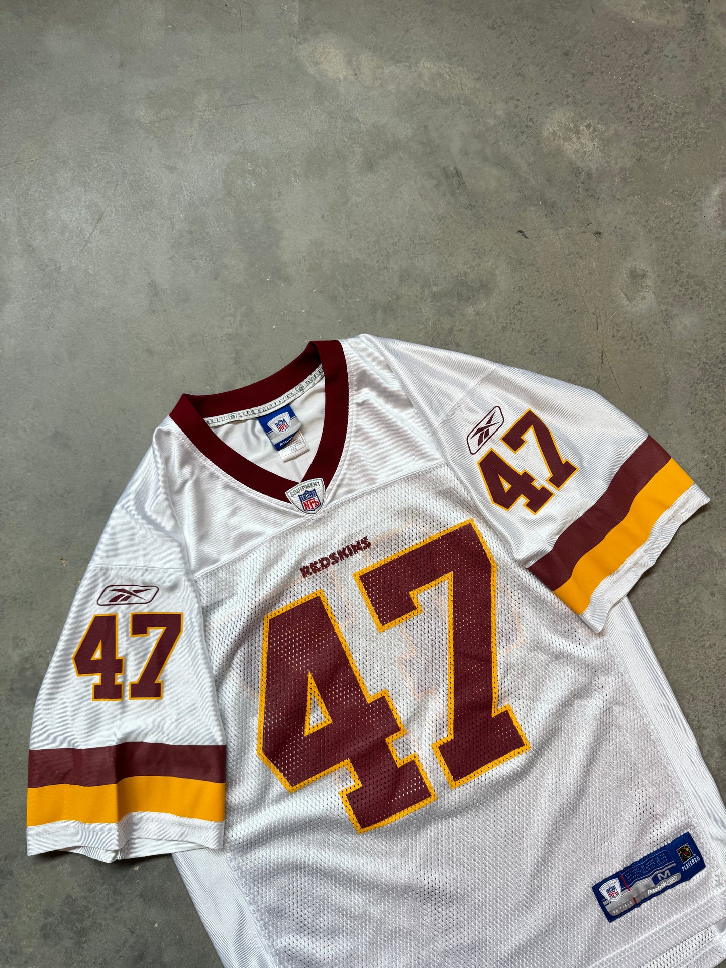 00’s Washington Redskins Chris Cooley Vintage White Reebok NFL Jersey (Medium)
