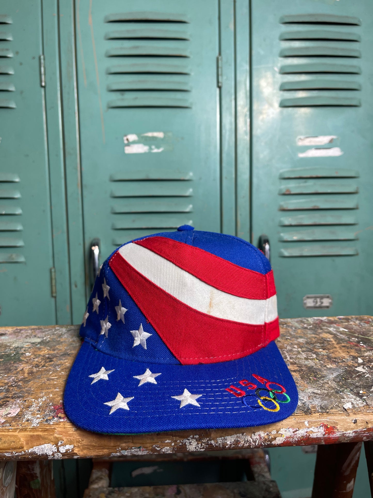 1996 Atlanta Olympics Vintage Starter USA Flag Snapback Hat (OSFA)