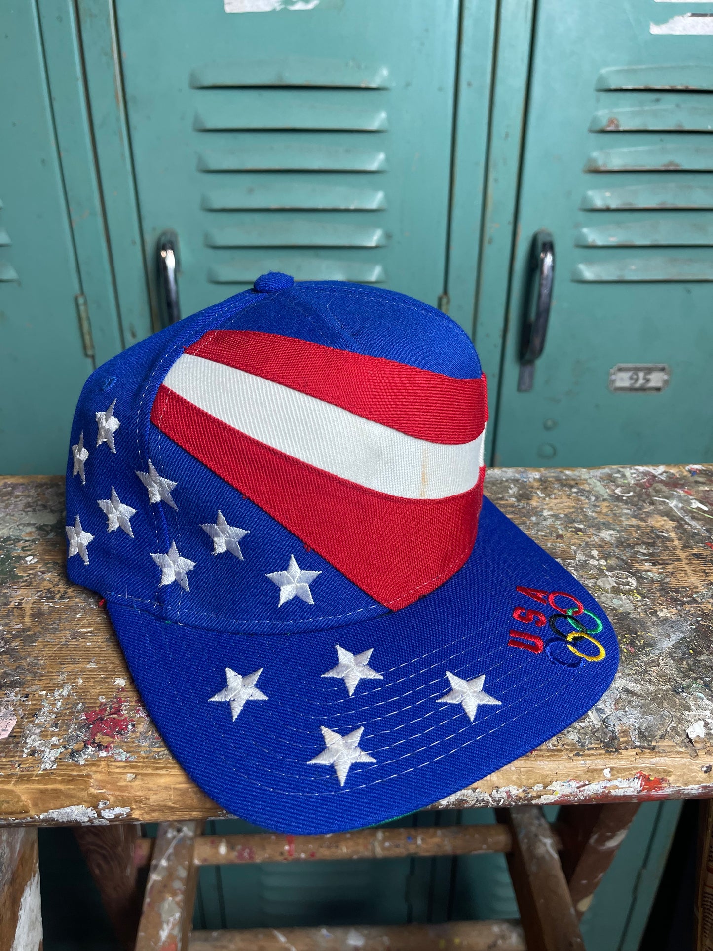 1996 Atlanta Olympics Vintage Starter USA Flag Snapback Hat (OSFA)