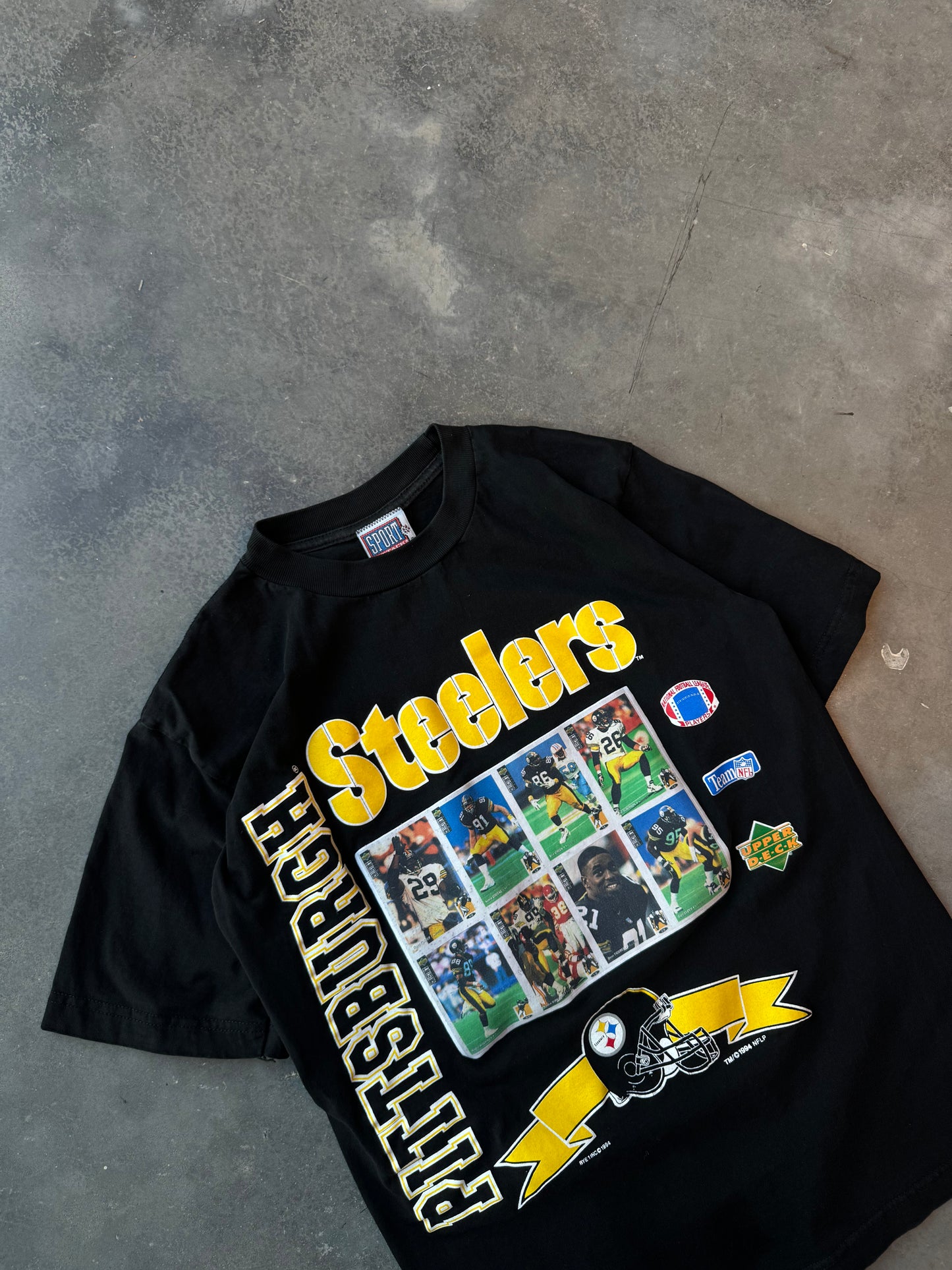 1994 Pittsburgh Steelers Vintage NFL Sports Card Style Tee (Medium)