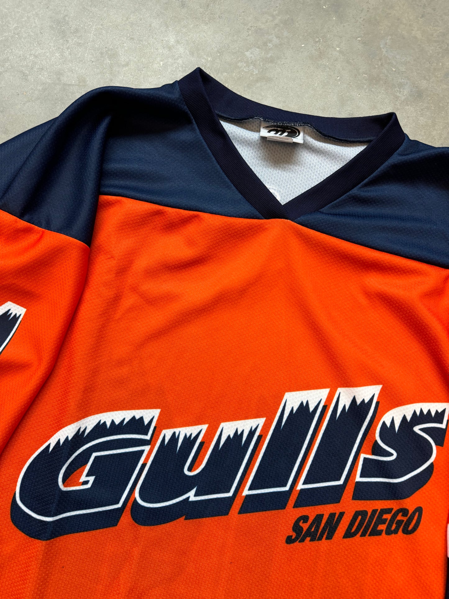 2004 San Diego Gulls Vintage AHL Palm Tree Print Orange Hockey Jersey (XXL)