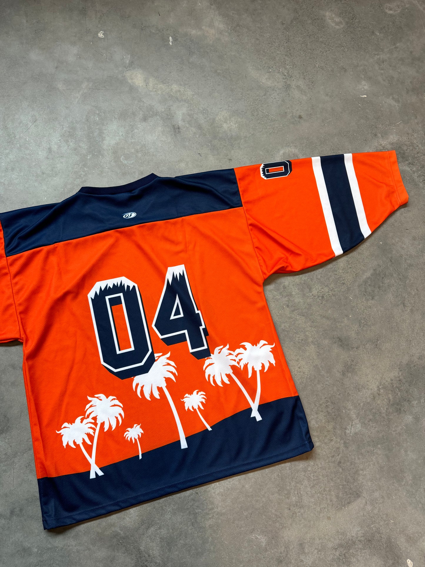 2004 San Diego Gulls Vintage AHL Palm Tree Print Orange Hockey Jersey (XXL)