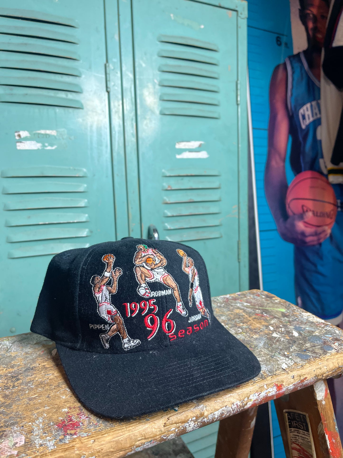 1995/96 Chicago Bulls Jordan, Pippen, Rodman Vintage Sports Specialties NBA Snapback Hat (OSFA)