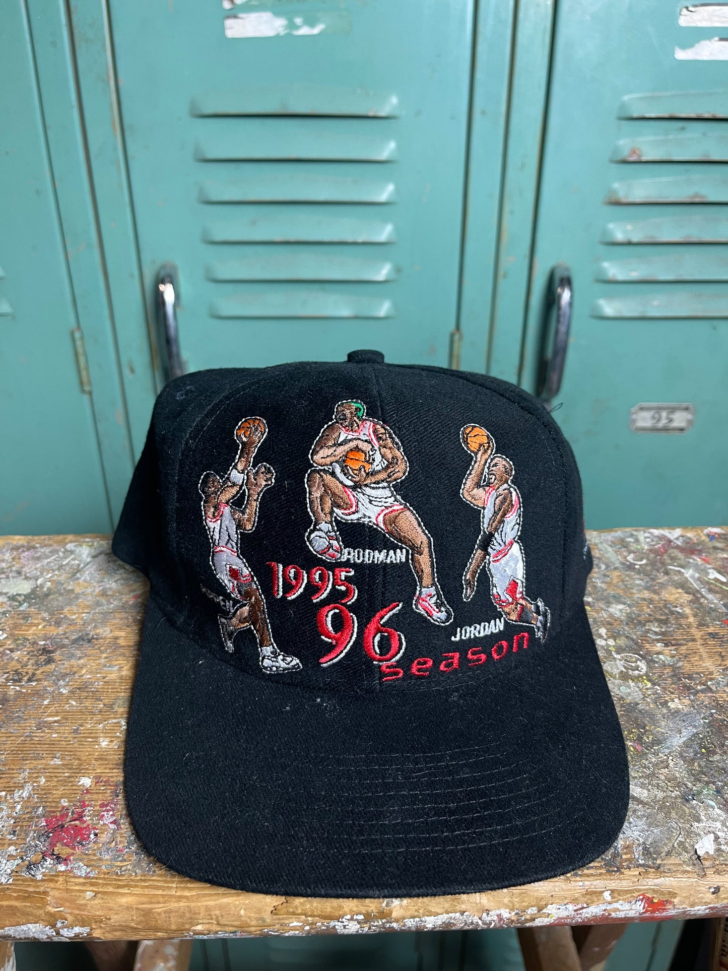 1995/96 Chicago Bulls Jordan, Pippen, Rodman Vintage Sports Specialties NBA Snapback Hat (OSFA)