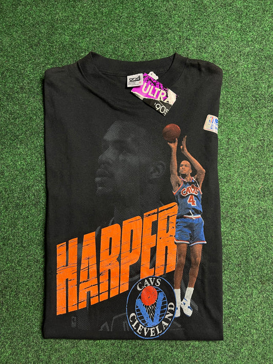 90’s Cleveland Cavaliers Ron Harper Vintage Player Tee by Salem Sportswear - Deadstock (Large)