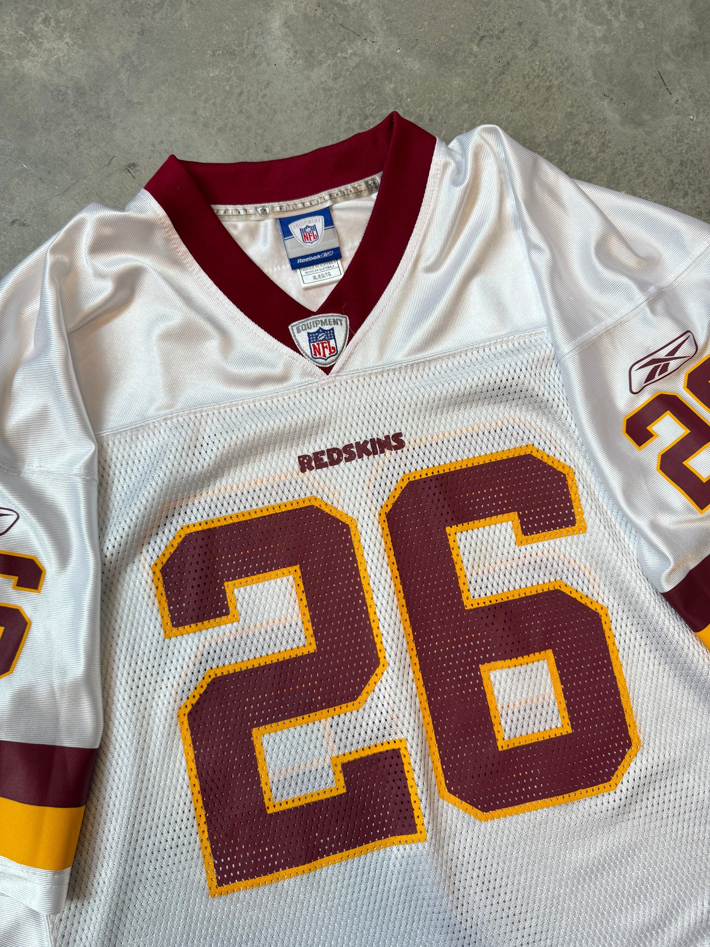 00’s Washington Redskins Clinton Portis Vintage White Reebok NFL Jersey (XL)