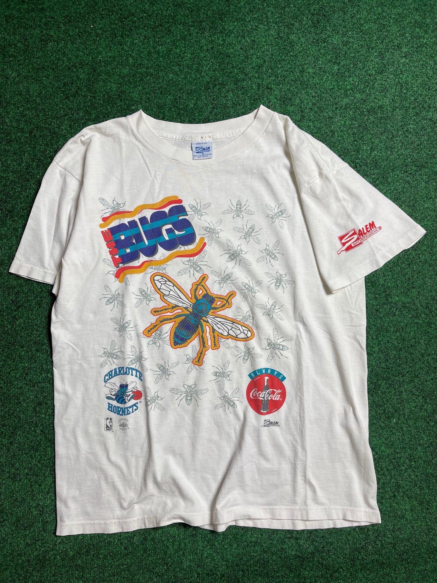 90’s Charlotte Hornets x Coca Cola Vintage Salem Sportswear NBA Tee (Medium)