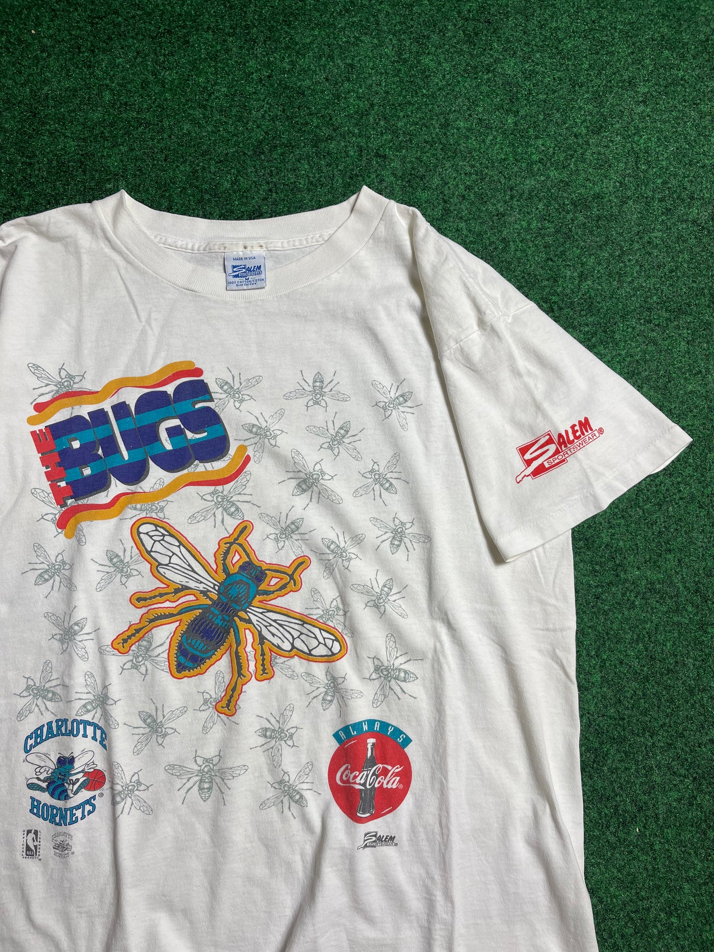 90’s Charlotte Hornets x Coca Cola Vintage Salem Sportswear NBA Tee (Medium)