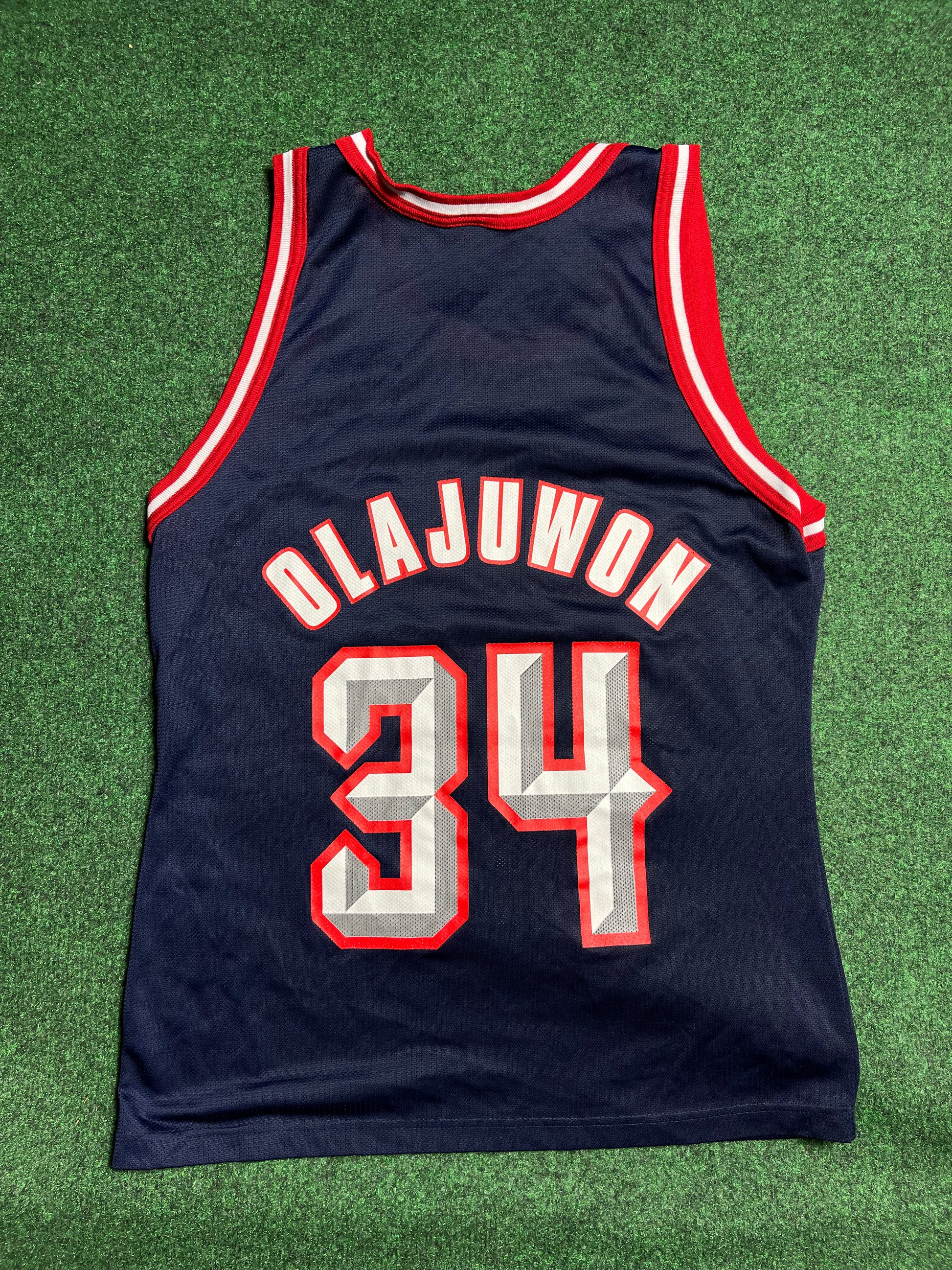 90's Houston Rockets Hakeem Olajuwon Vintage NBA Champion Jersey 90's Houston Rockets Hakeem Olajuwon Vintage NBA Champion Jersey