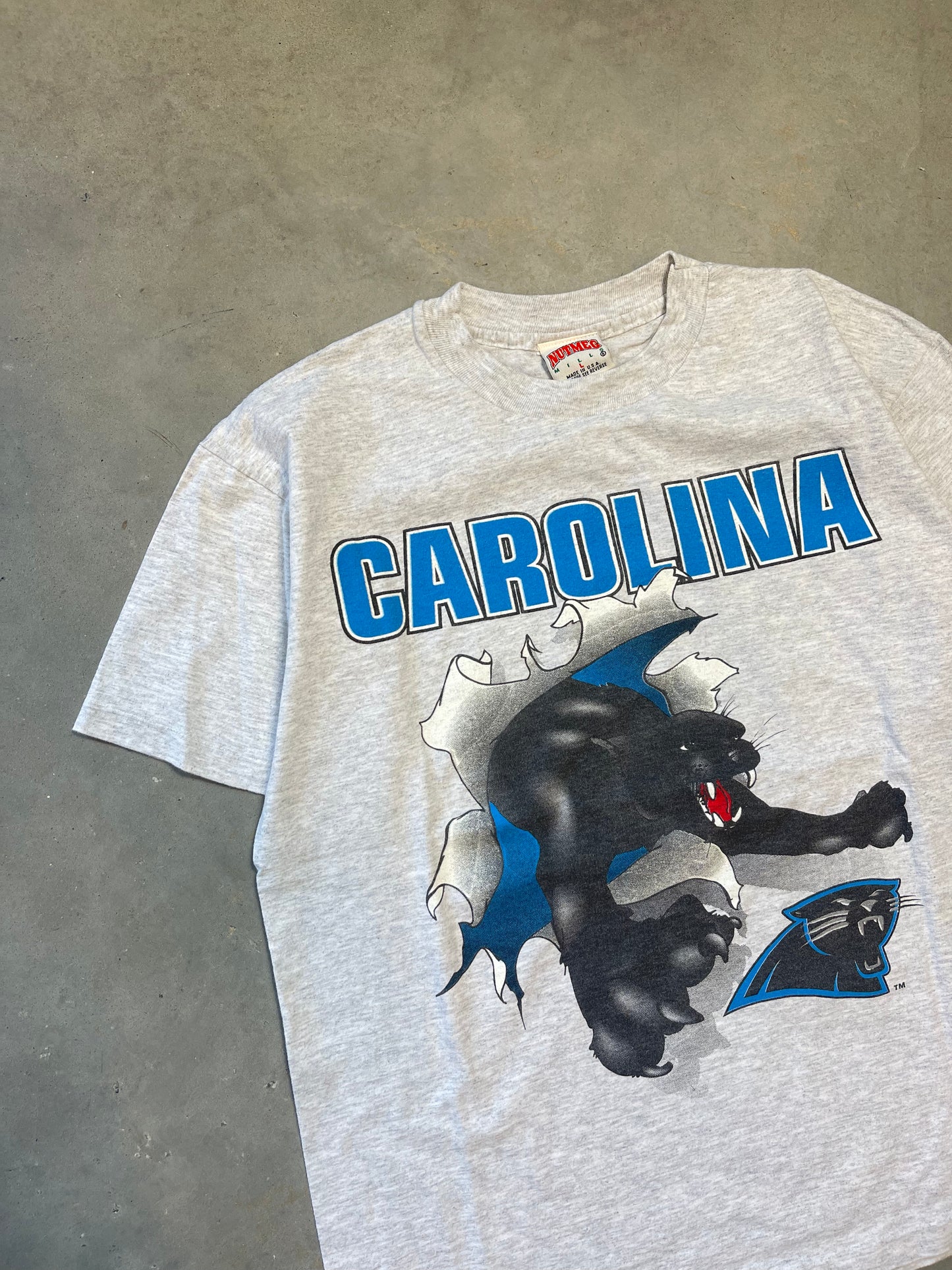 1993 Carolina Panthers Vintage Nutmeg Mills Breakthrough NFL Tee (Medium)