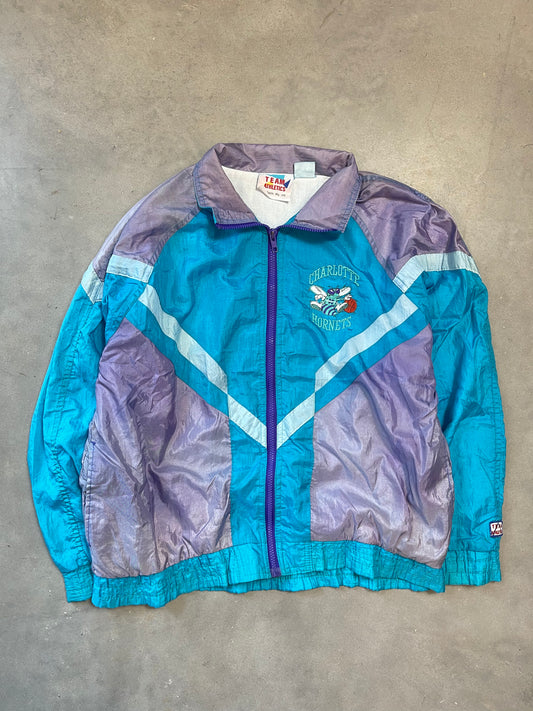 90’s Charlotte Hornets Vintage Colorblocked NBA Windbreaker Jacket (Medium)