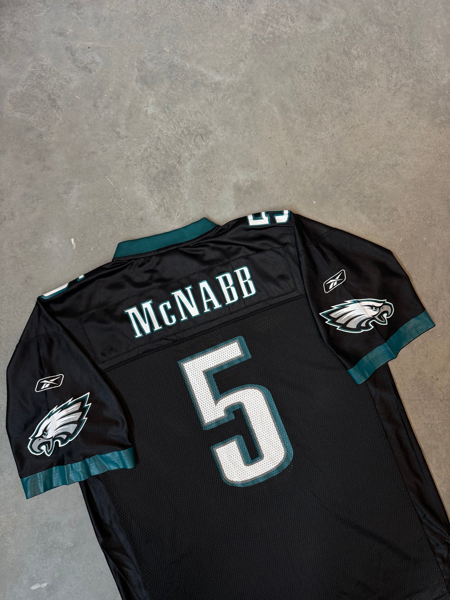 00’s Philadelphia Eagles Donovan McNabb Vintage Black Alternate Reebok NFL Jersey (XL)