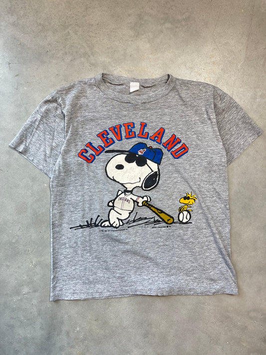 1988 Cleveland Indians x Snoopy The Peanuts Vintage MLB Tee (Medium)