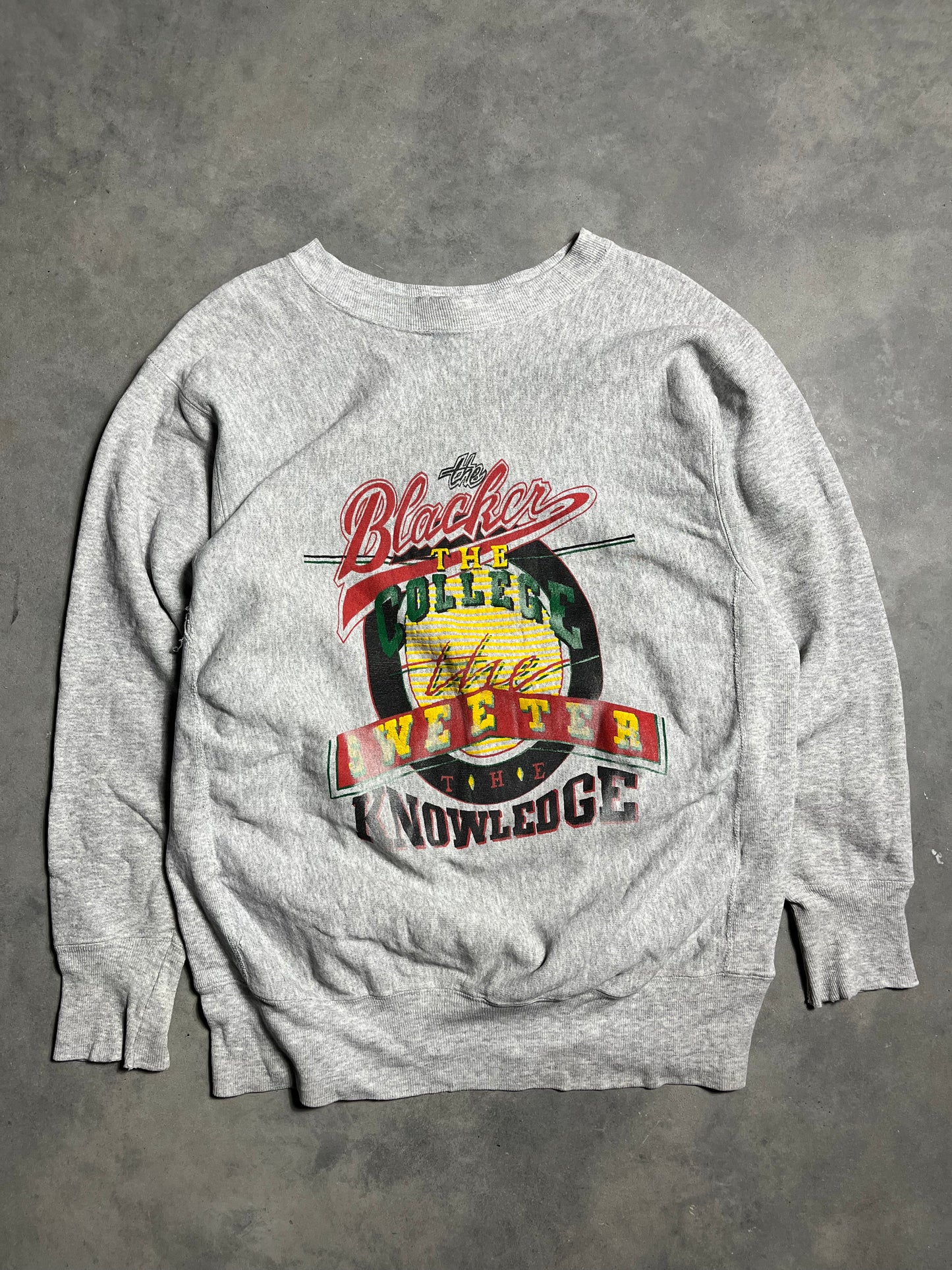 90’s The Blacker the College, The Sweeter the Knowledge Vintage HBCU Crewneck (XL)