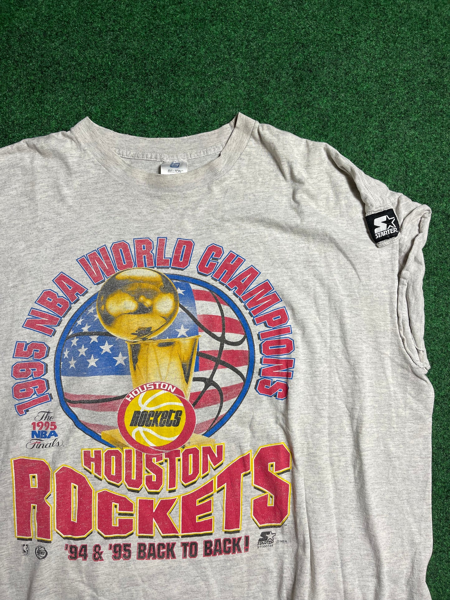 1995 Houston Rockets Vintage NBA Champions Starter Cut Off Tee (XL)