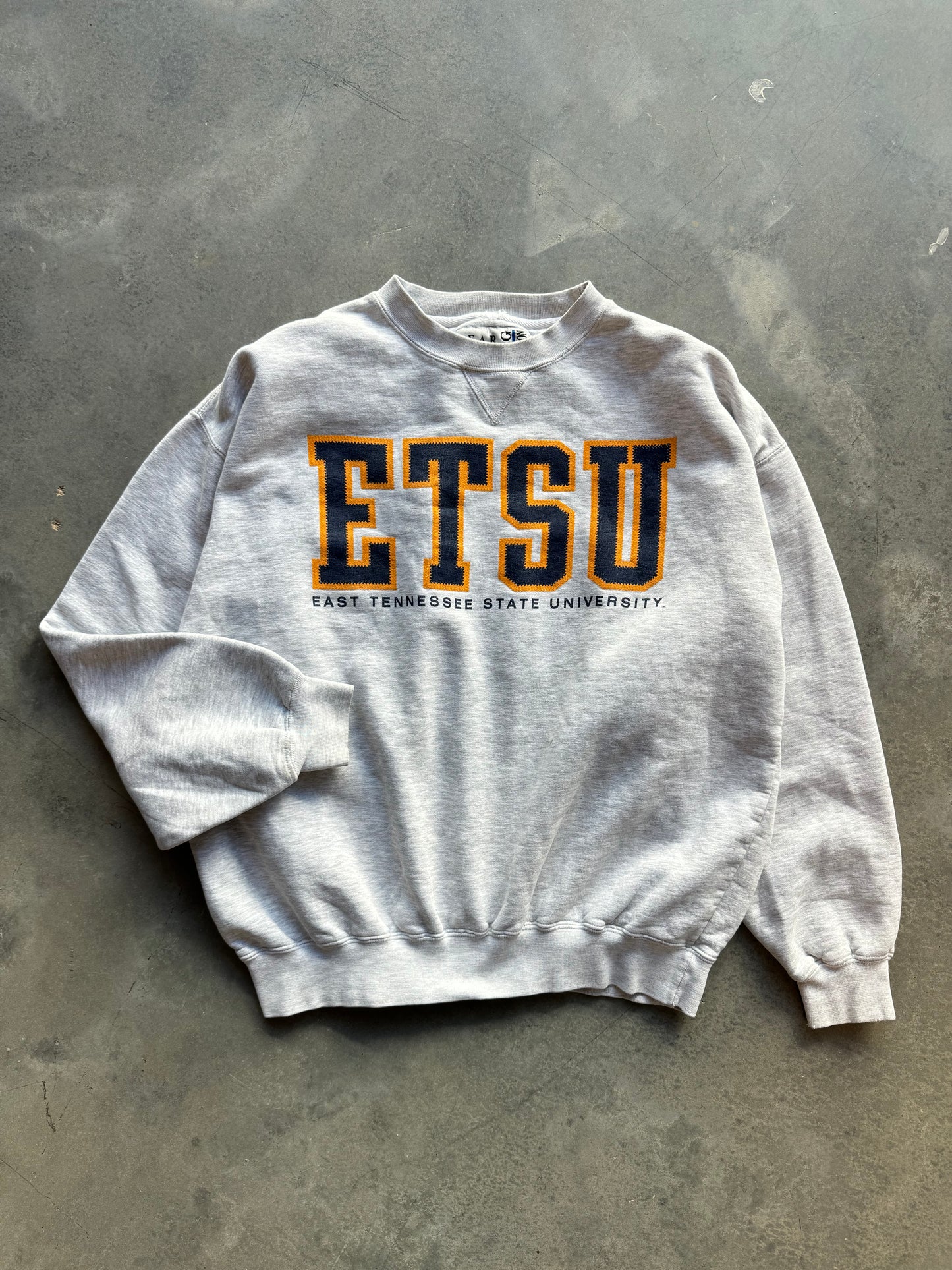 90’s East Tennessee State University Buccaneers Vintage Heavyweight College Crewneck (Medium)