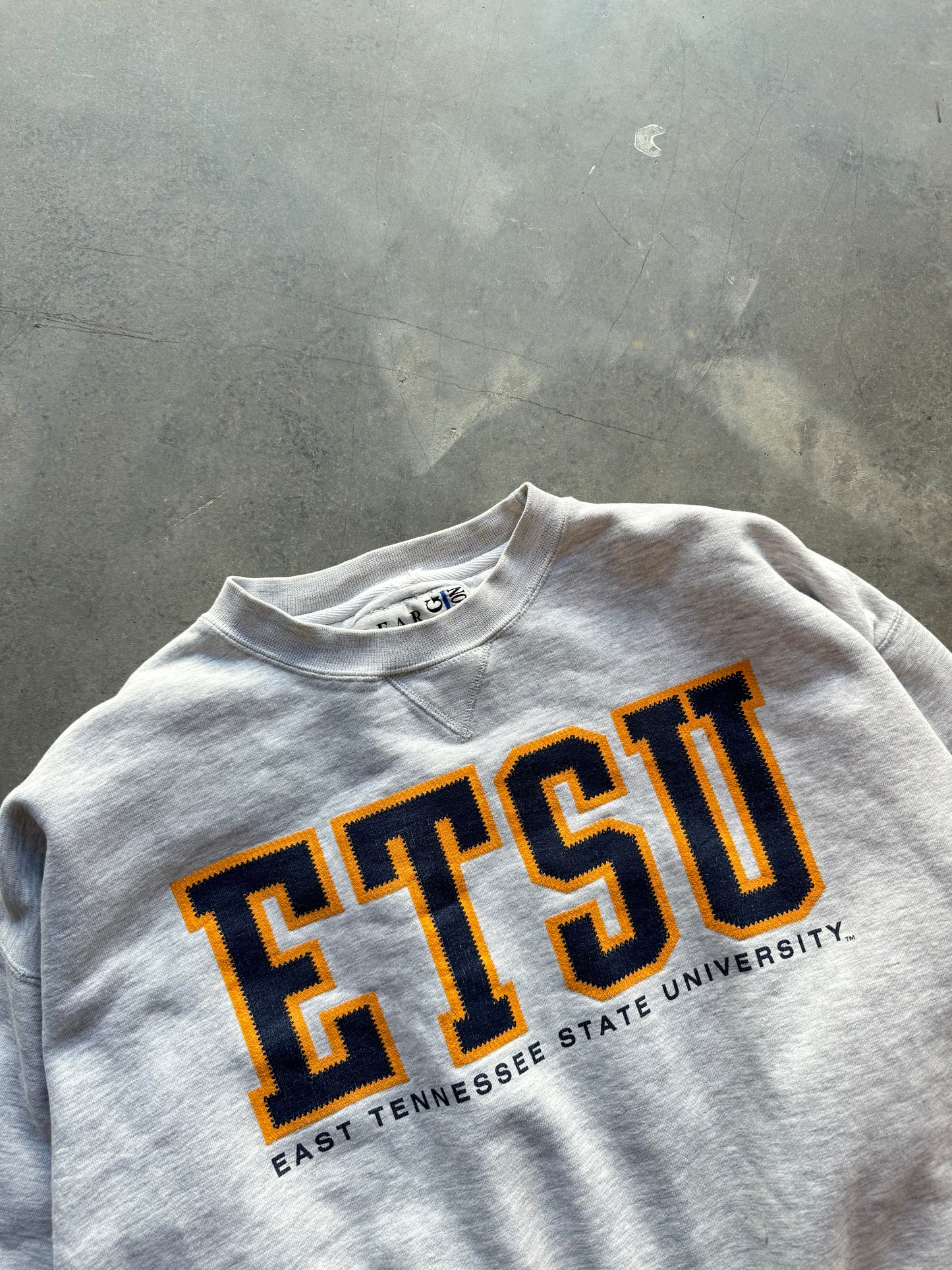 90’s East Tennessee State University Buccaneers Vintage Heavyweight College Crewneck (Medium)