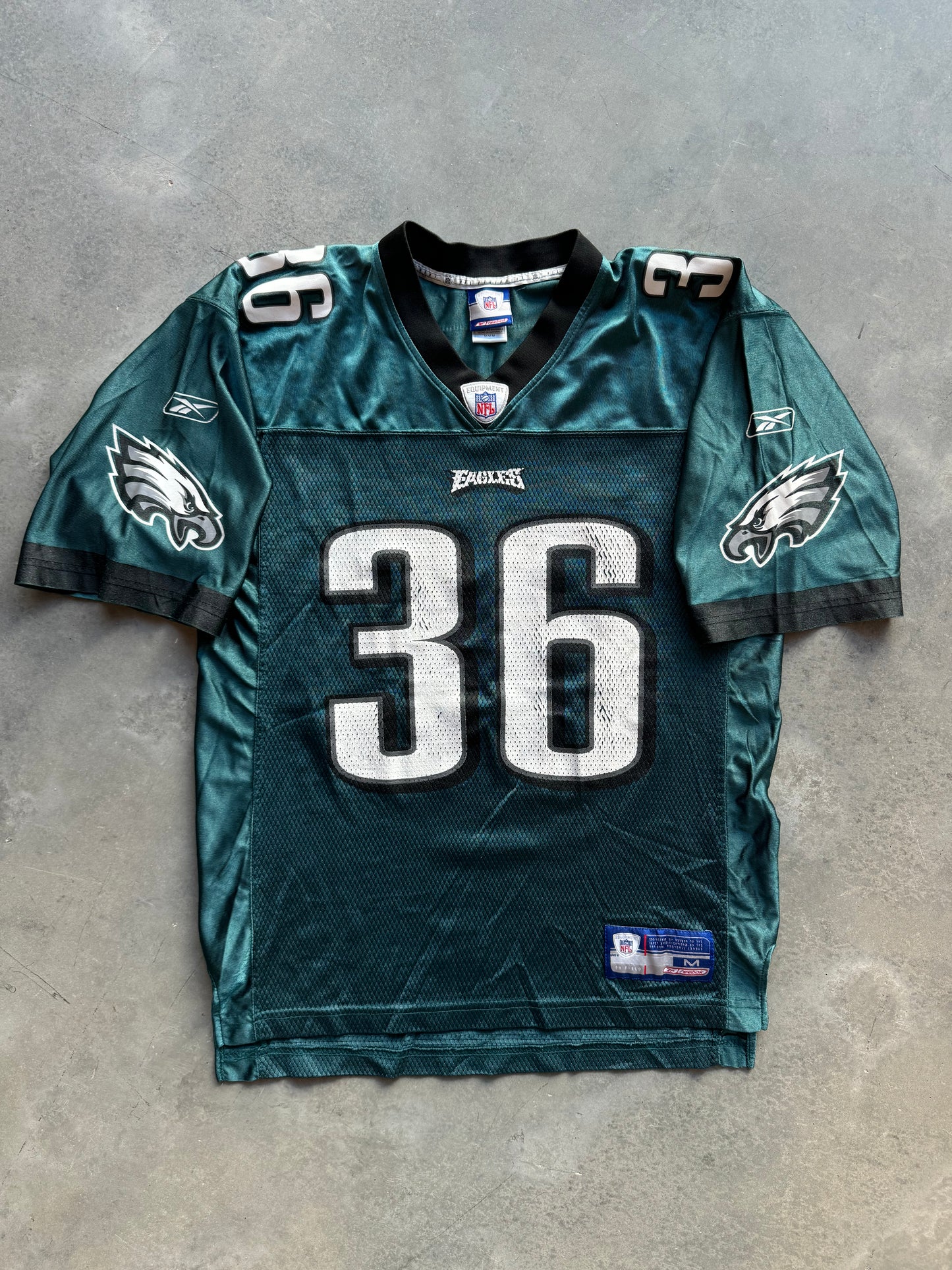 00’s Philadelphia Eagles Brian Westbrook Vintage Midnight Green Reebok NFL Jersey (Medium)