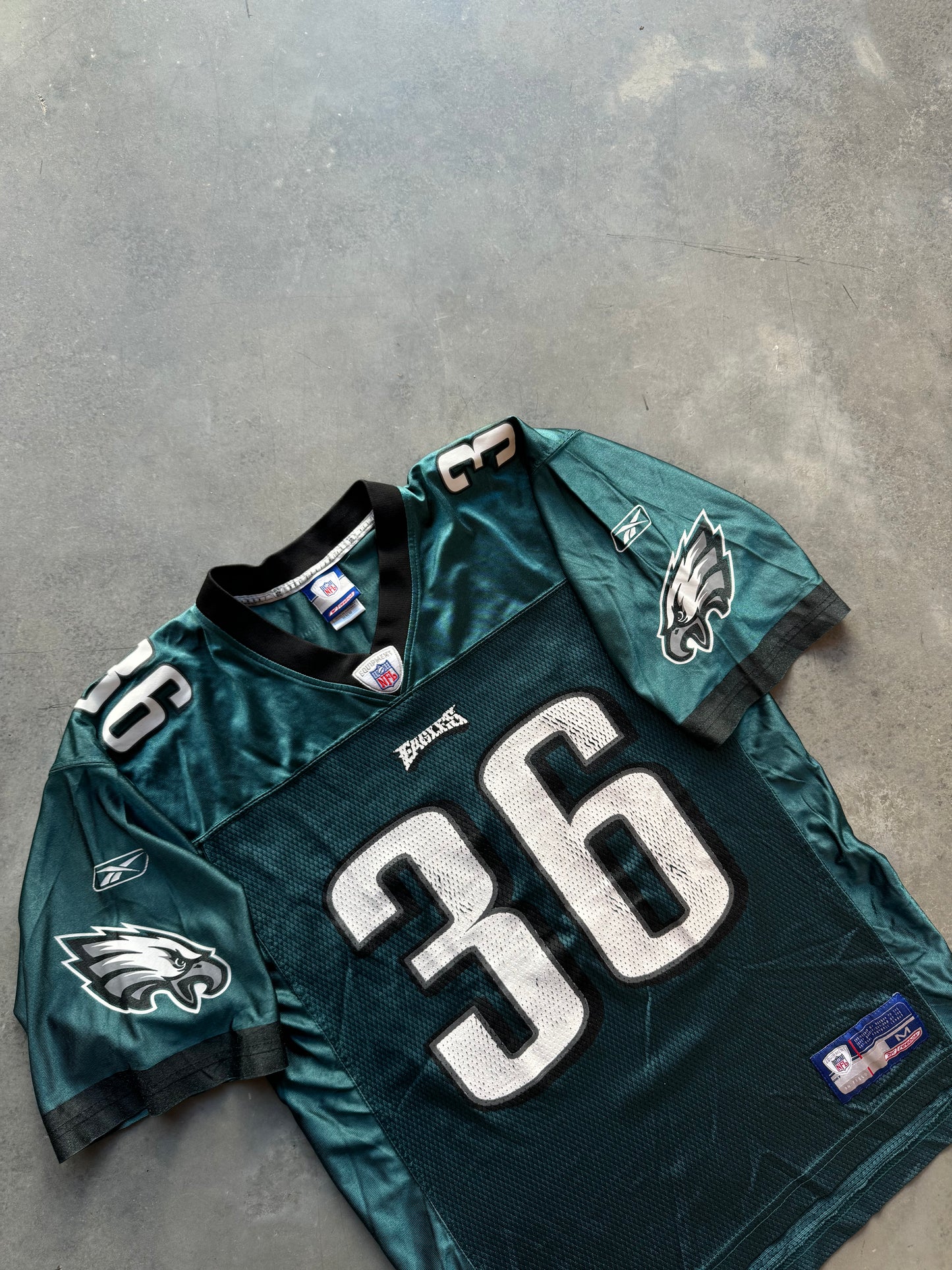 00’s Philadelphia Eagles Brian Westbrook Vintage Midnight Green Reebok NFL Jersey (Medium)