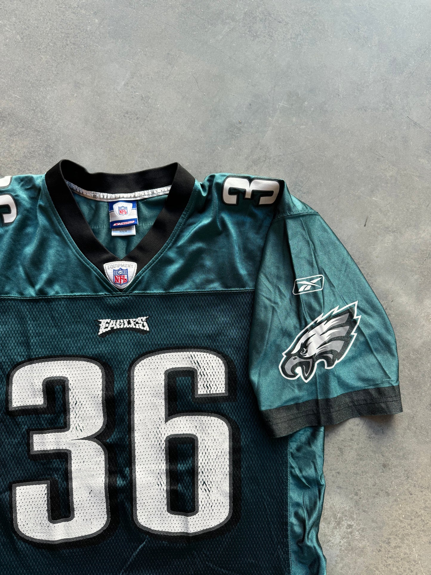 00’s Philadelphia Eagles Brian Westbrook Vintage Midnight Green Reebok NFL Jersey (Medium)