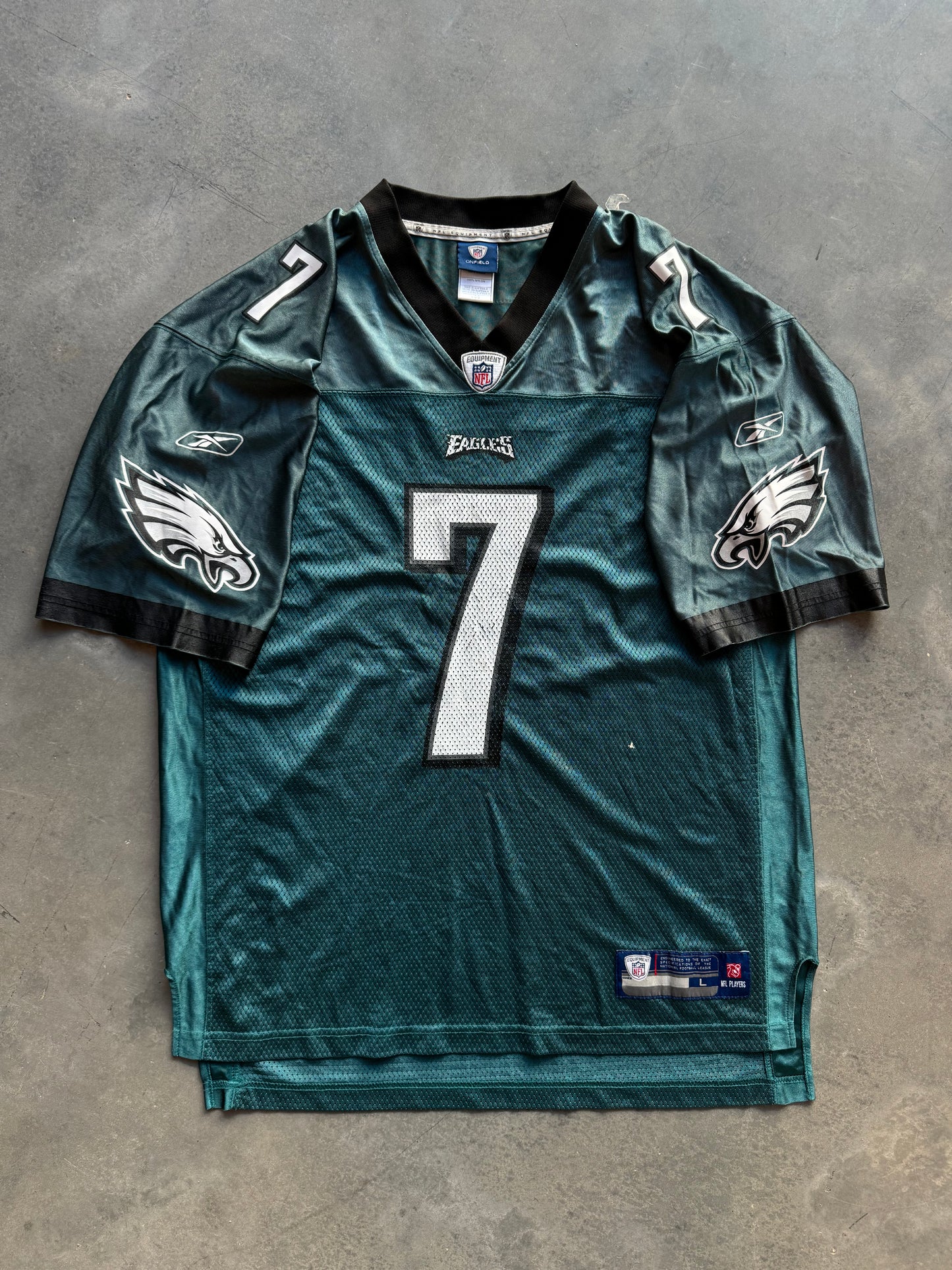 00’s Philadelphia Eagles Michael Vick Vintage Midnight Green Reebok NFL Jersey (Large)