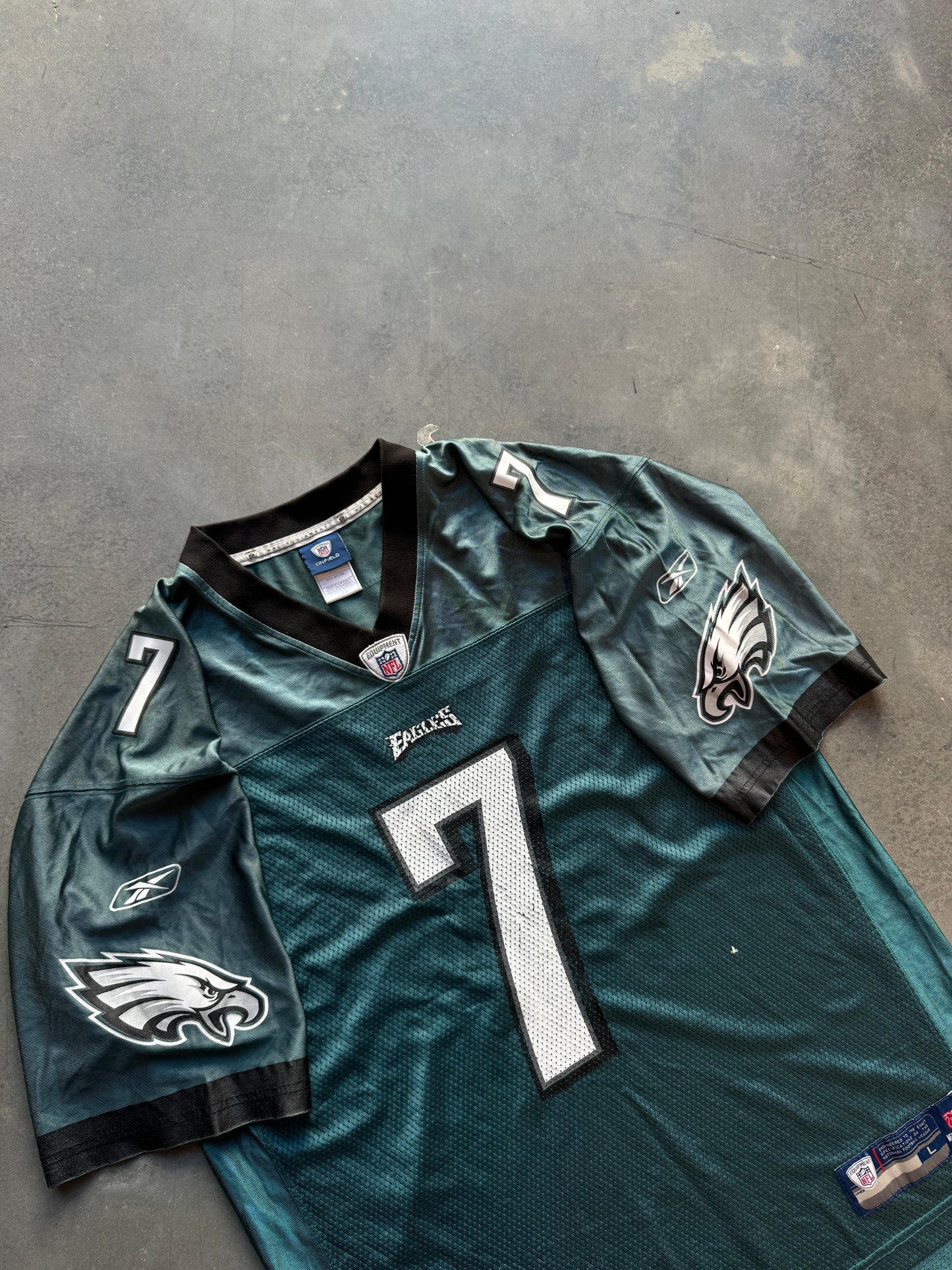 00’s Philadelphia Eagles Michael Vick Vintage Midnight Green Reebok NFL Jersey (Large)