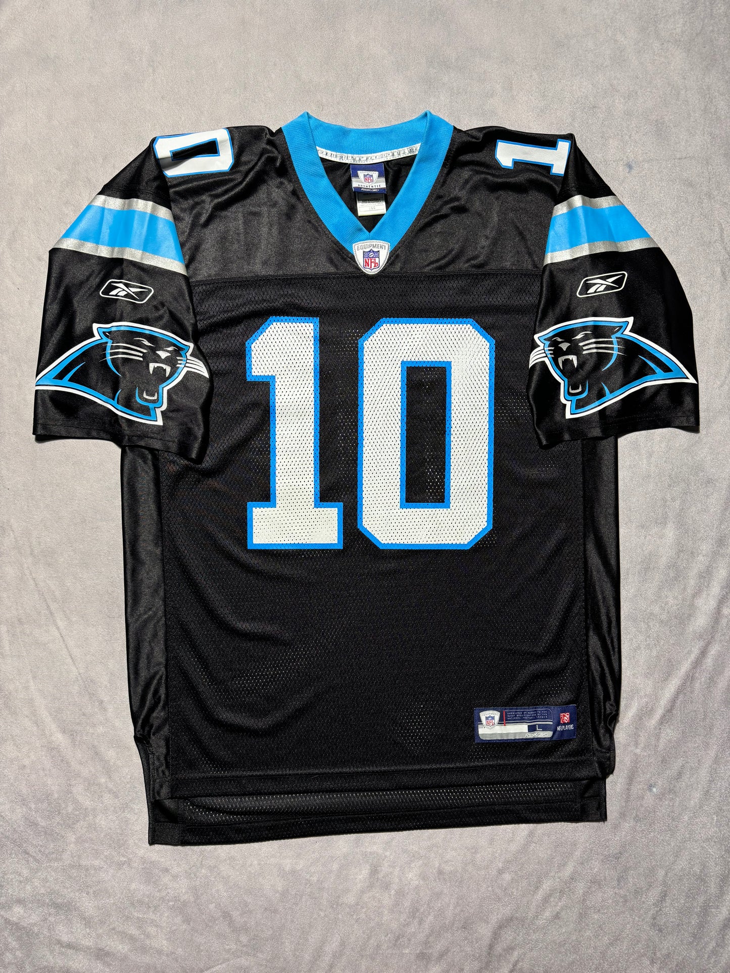 2010 Carolina Panthers Armanti Edwards Vintage Black Reebok Rookie Season NFL Jersey (Large)