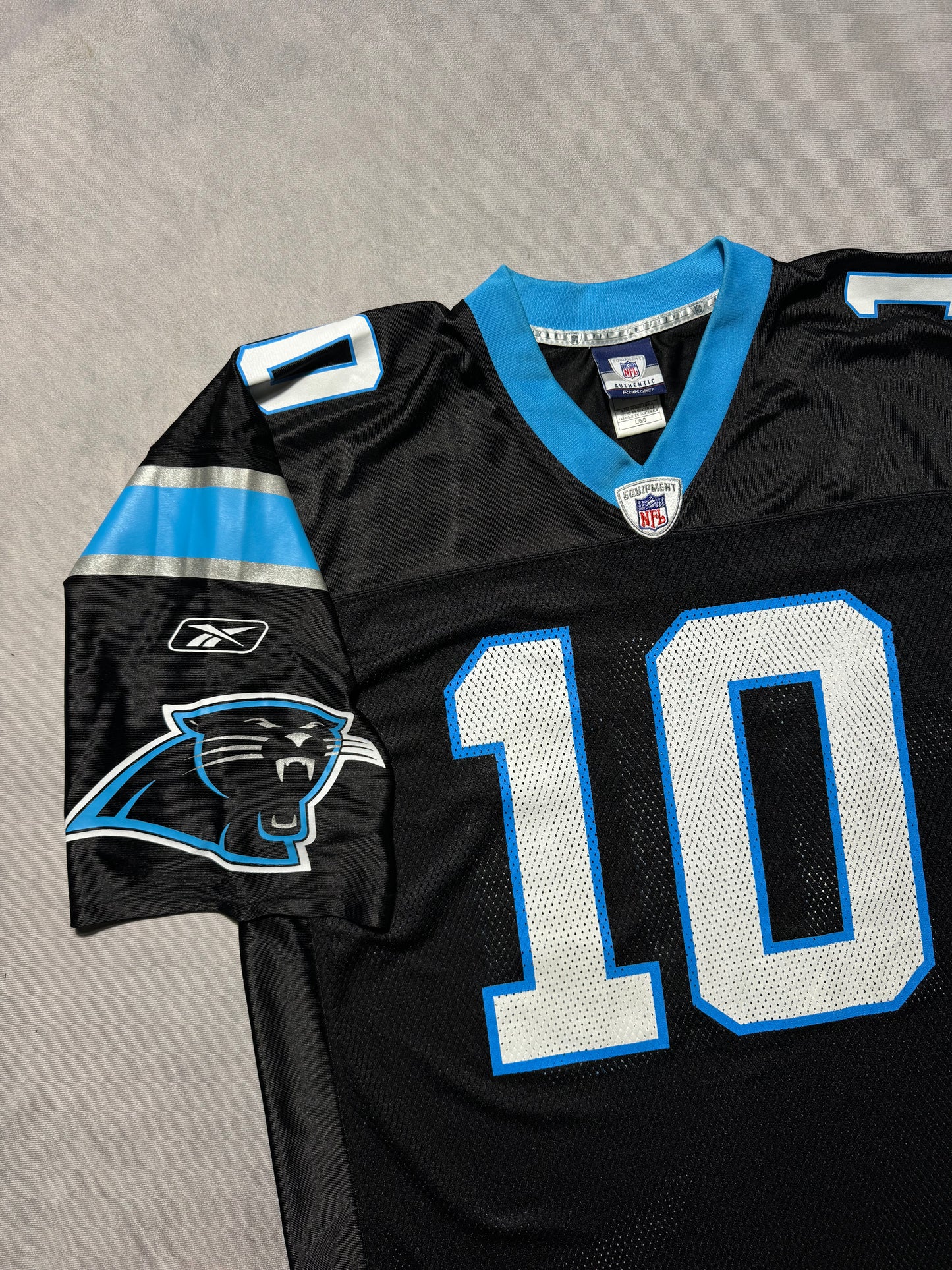 2010 Carolina Panthers Armanti Edwards Vintage Black Reebok Rookie Season NFL Jersey (Large)