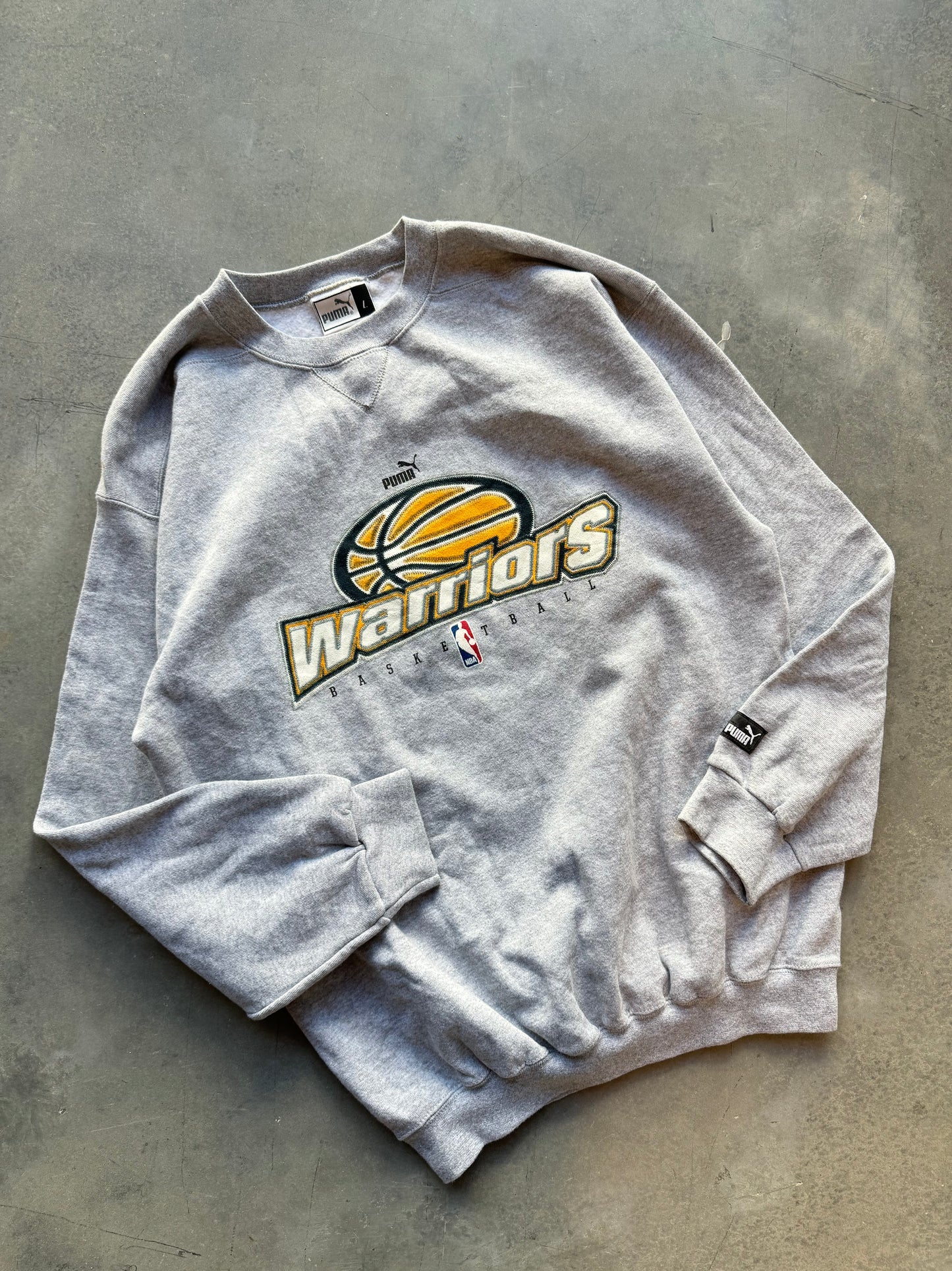 90’s Golden State Warriors Vintage Puma NBA Crewneck - Deadstock (Large)