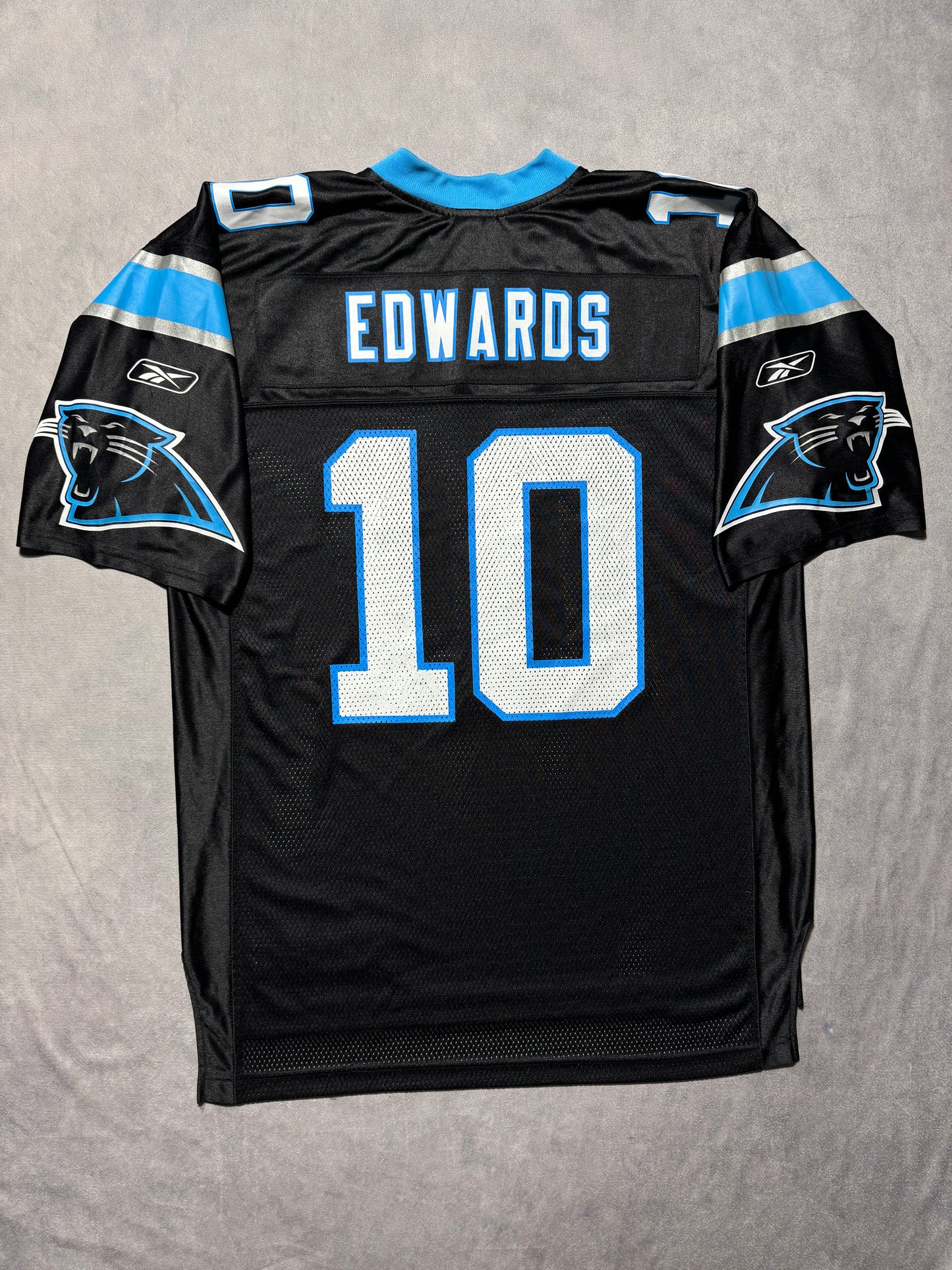 2010 Carolina Panthers Armanti Edwards Vintage Black Reebok Rookie Season NFL Jersey (Large)