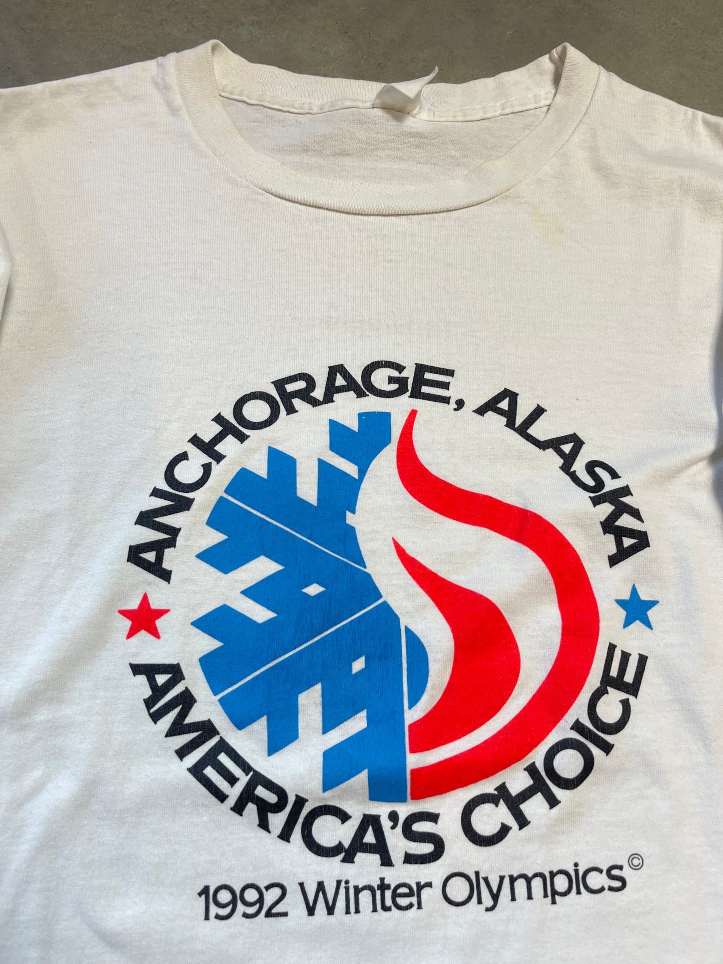 1992 Anchorage Alaska Winter Olympics Vintage Longsleeve Tee (Medium)