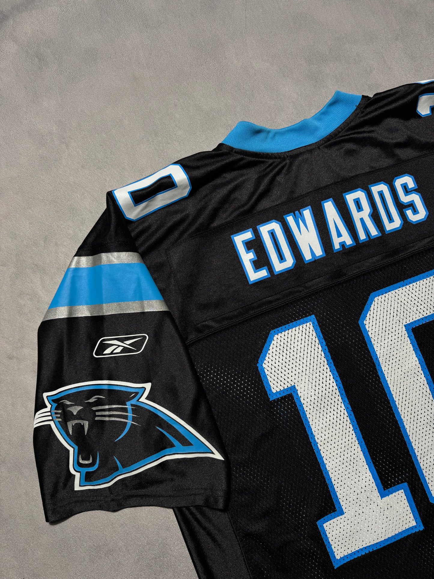 2010 Carolina Panthers Armanti Edwards Vintage Black Reebok Rookie Season NFL Jersey (Large)
