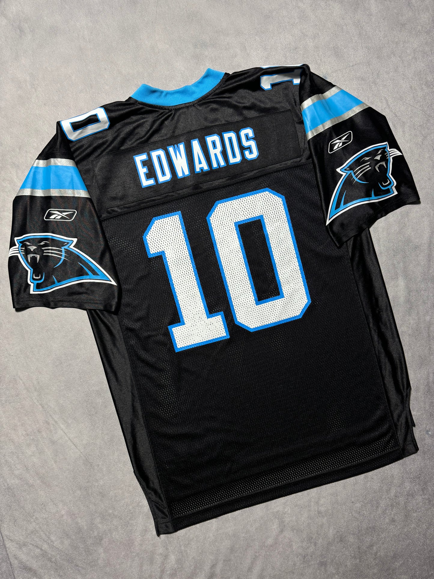 2010 Carolina Panthers Armanti Edwards Vintage Black Reebok Rookie Season NFL Jersey (Large)
