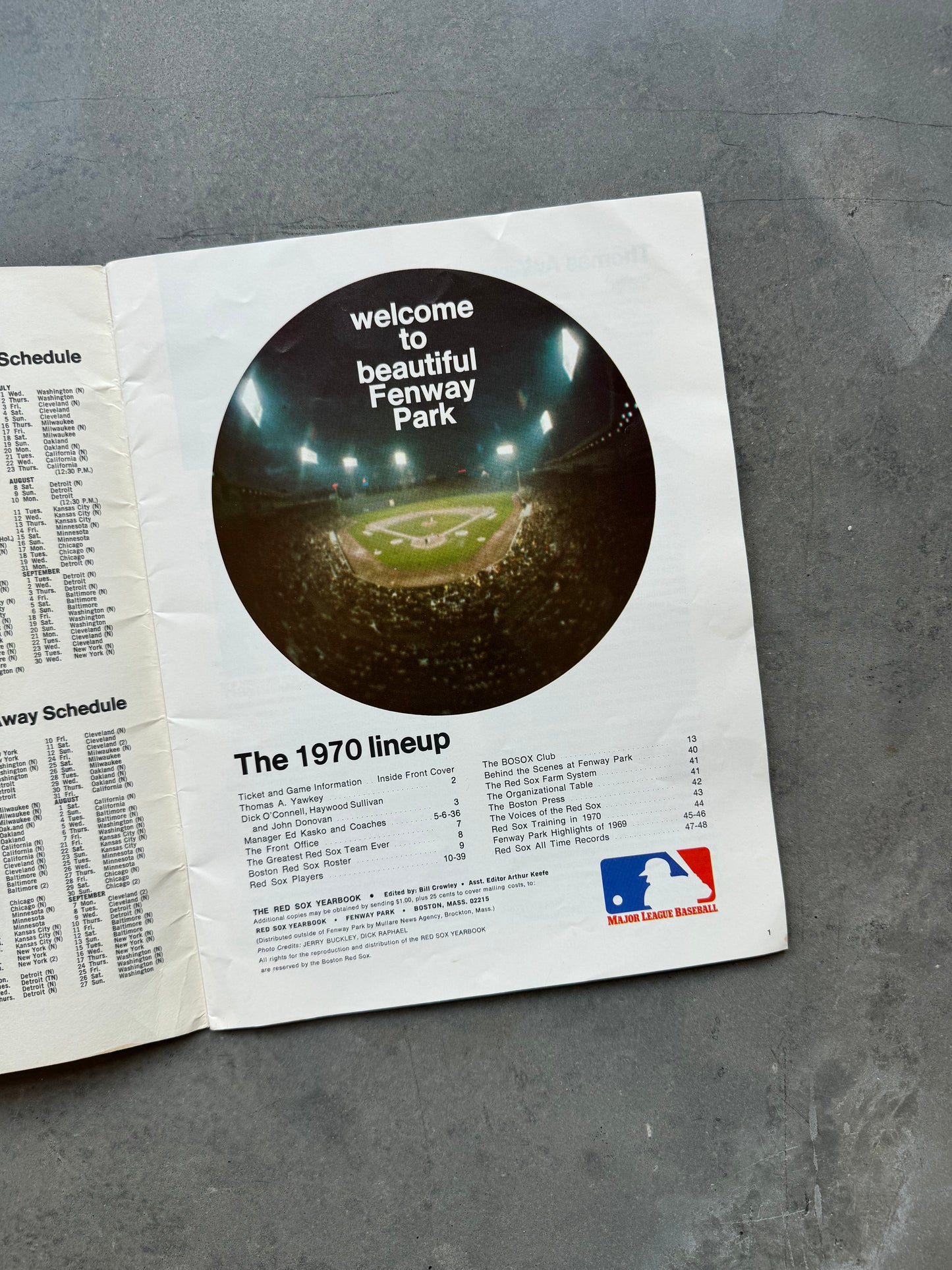 1970 Boston Red Sox Vintage MLB Coffee Table Yearbook Magazine