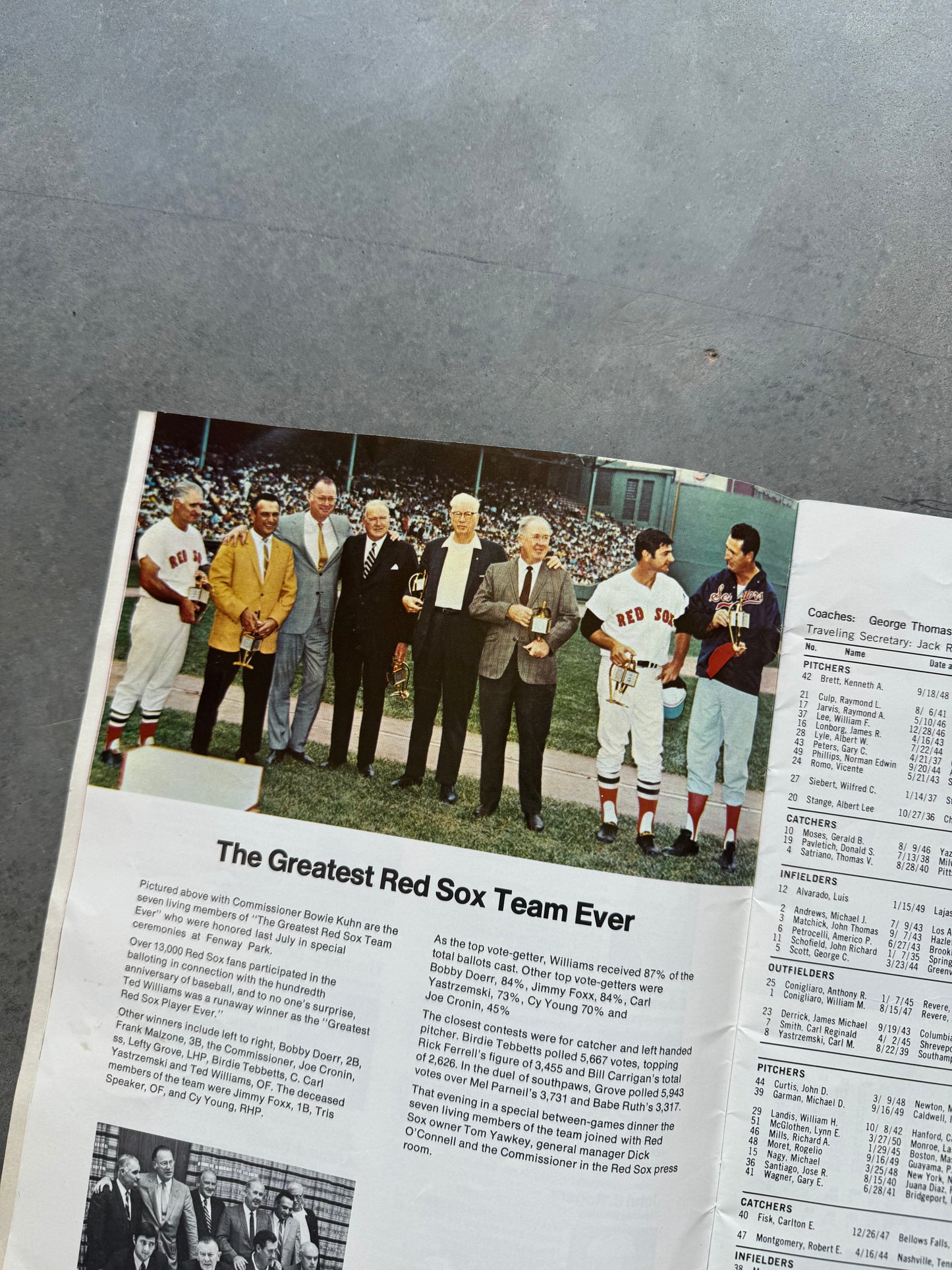 1970 Boston Red Sox Vintage MLB Coffee Table Yearbook Magazine