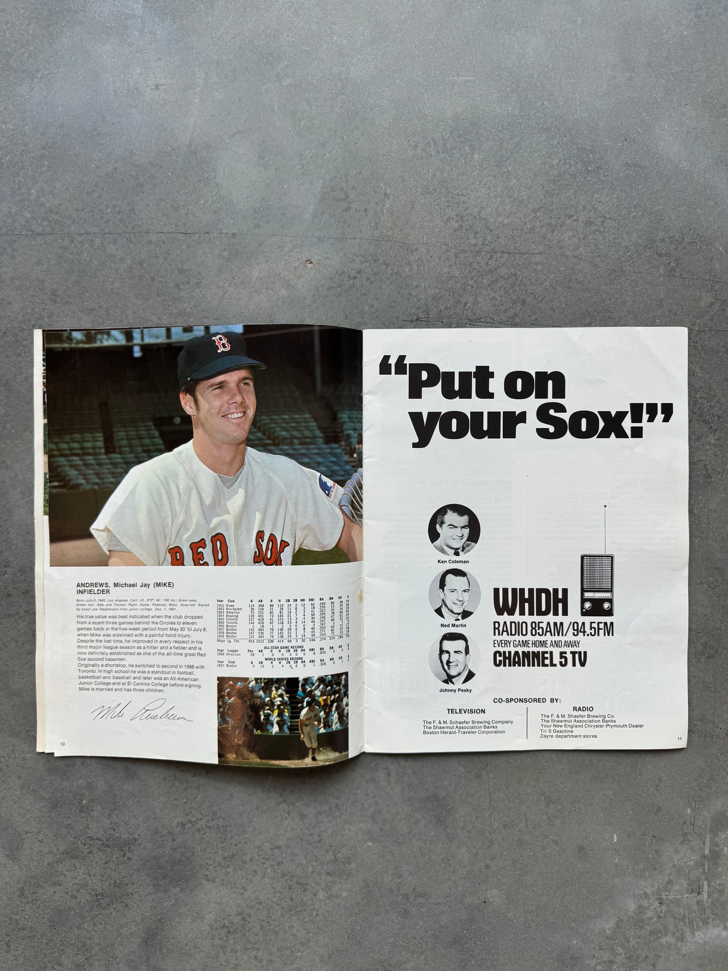 1970 Boston Red Sox Vintage MLB Coffee Table Yearbook Magazine