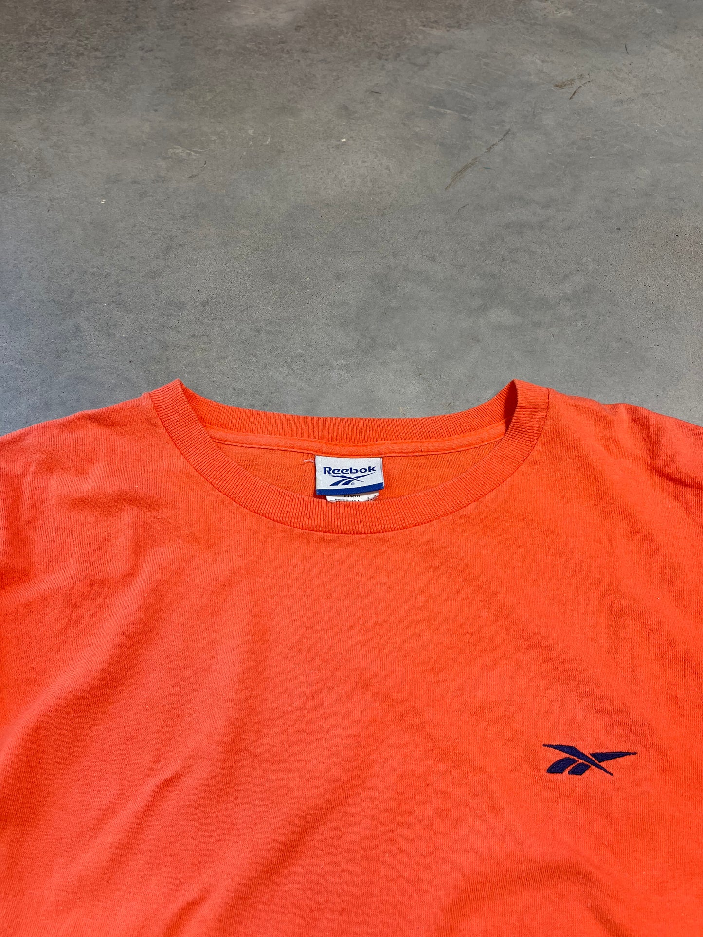 00’s Reebok Creamsicle Orange Plain Logo Embroidered Tee (XL)