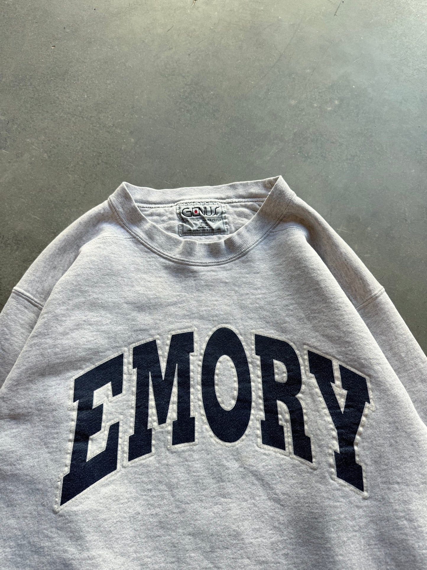 90’s Emory University Vintage Block Letter Spellout Crewneck (Large)