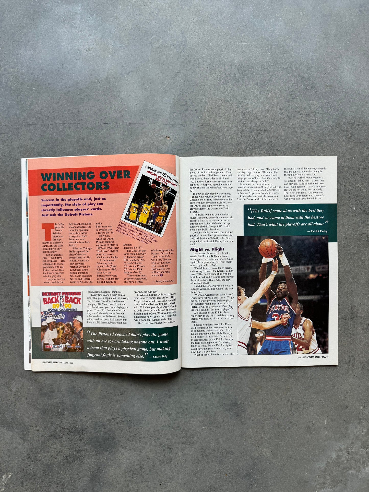 1993 Beckett Basketball Patrick Ewing New York Knicks Cover Vintage NBA Sports Cards Coffee Table Book Magazine