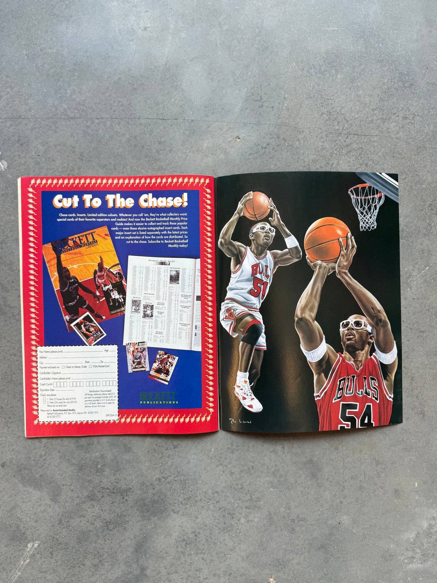 1993 Beckett Basketball Patrick Ewing New York Knicks Cover Vintage NBA Sports Cards Coffee Table Book Magazine