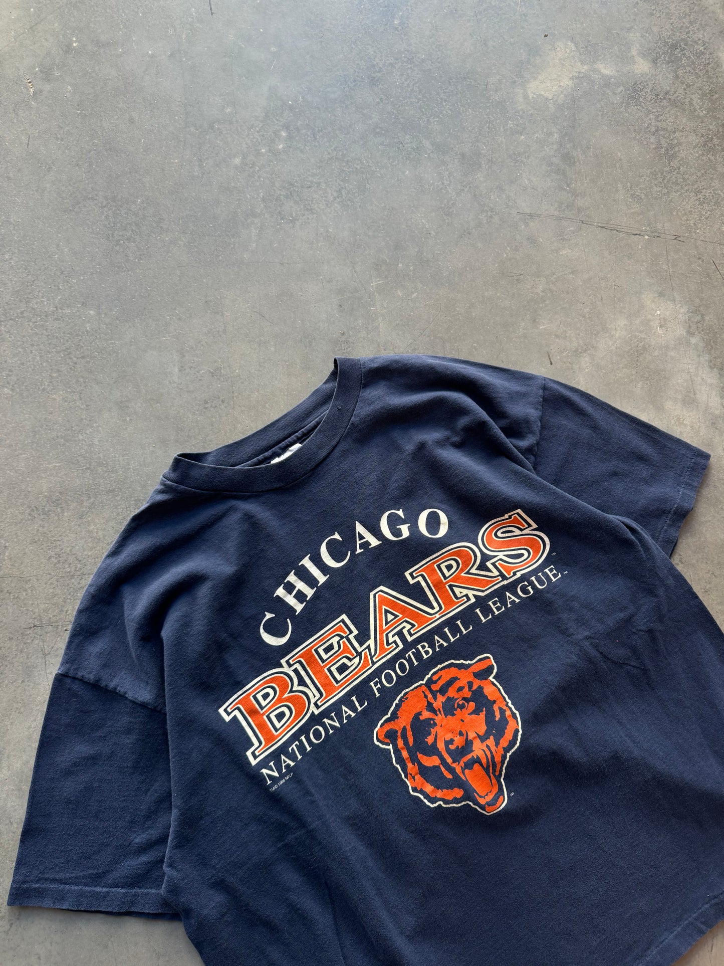 1996 Chicago Bears Vintage Navy Blue NFL Tee (XXL)