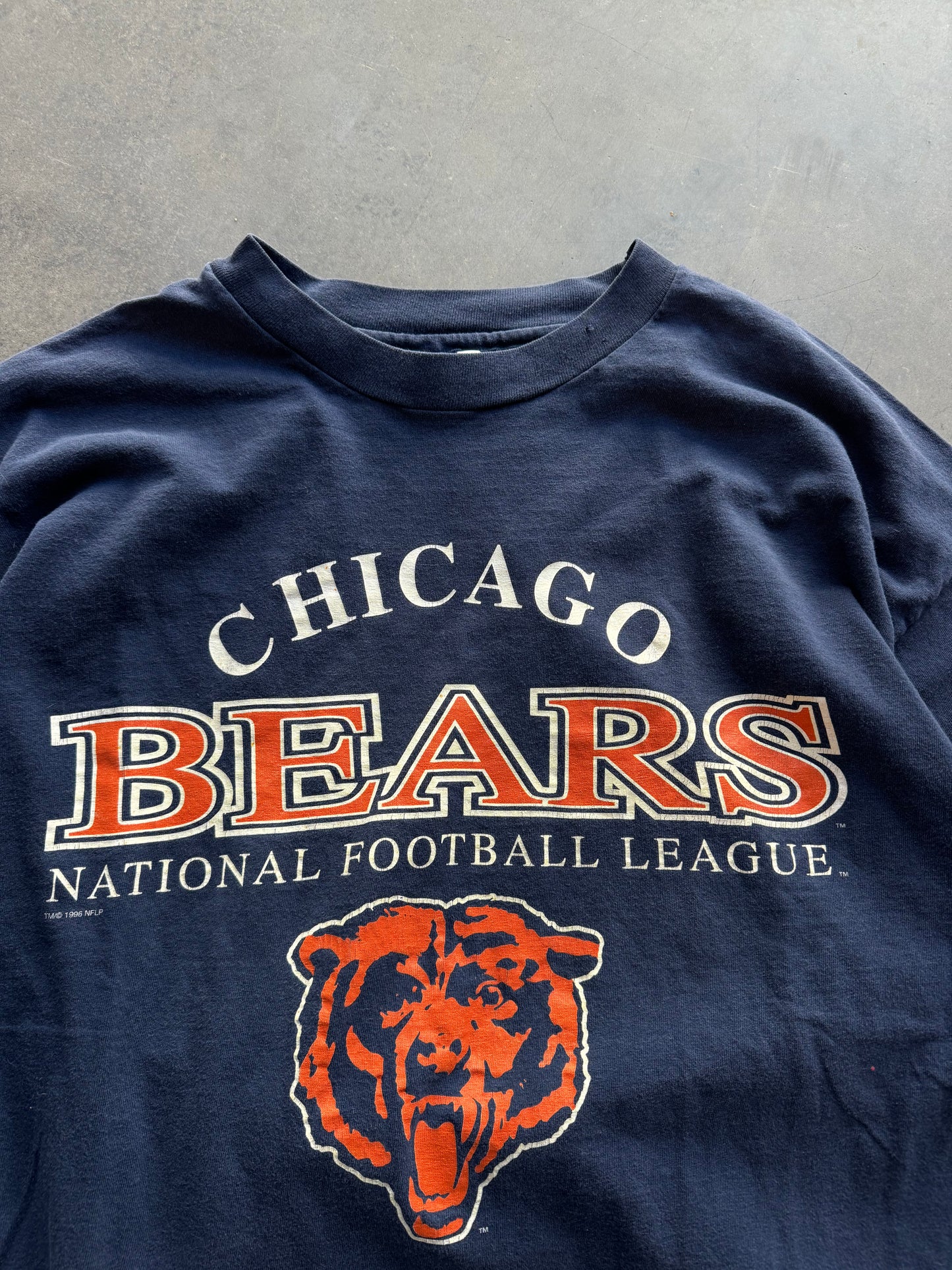 1996 Chicago Bears Vintage Navy Blue NFL Tee (XXL)