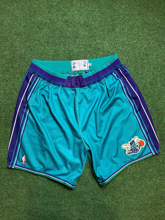 1997/98 Charlotte Hornets Team Issued Heavy Mesh Starter Pro Cut NBA Shorts (SELECT SIZE)