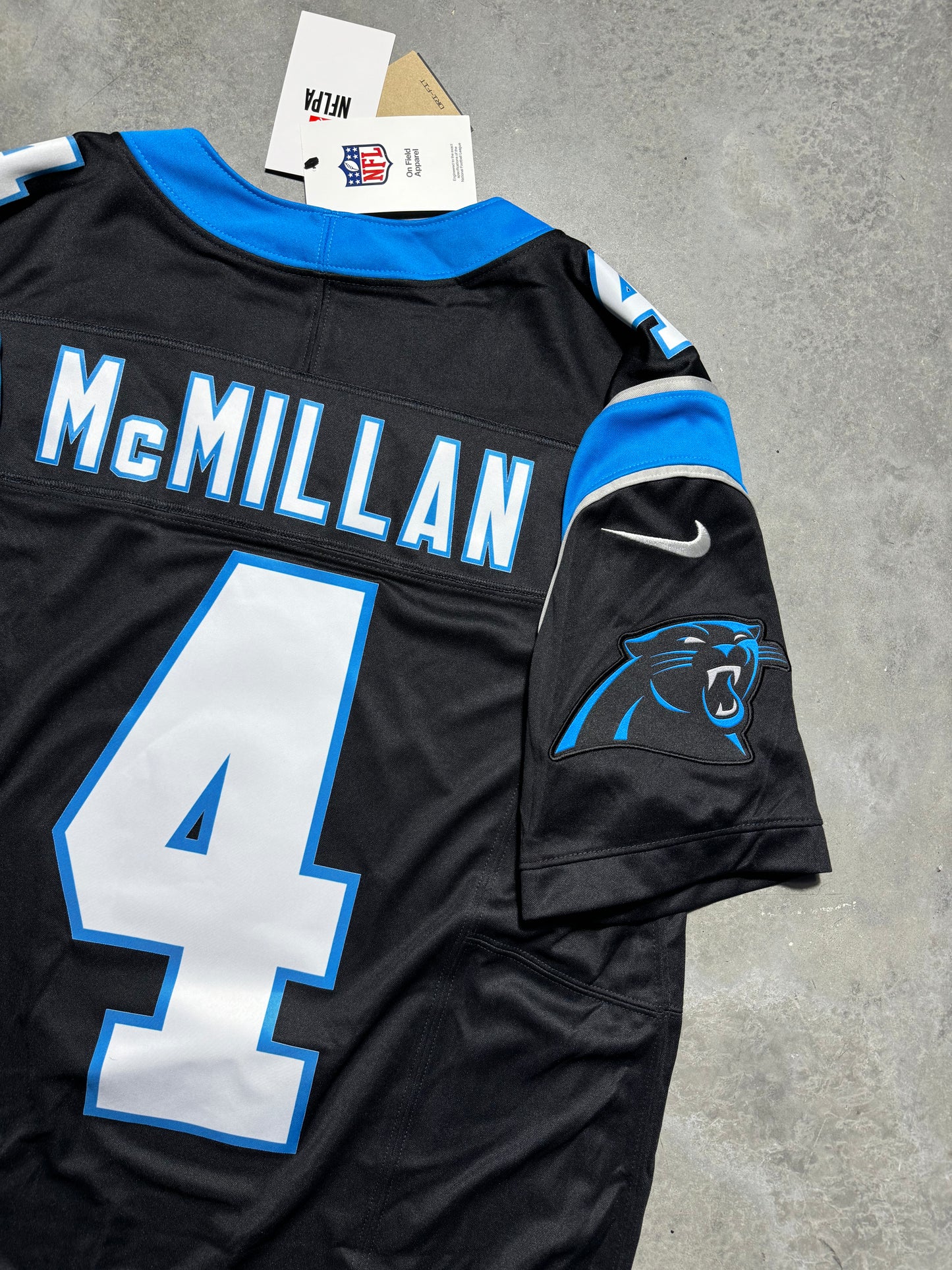 2025 Carolina Panthers Tetairoa McMillan Black Nike Vapor Limited NFL Jersey - Deadstock (Medium)